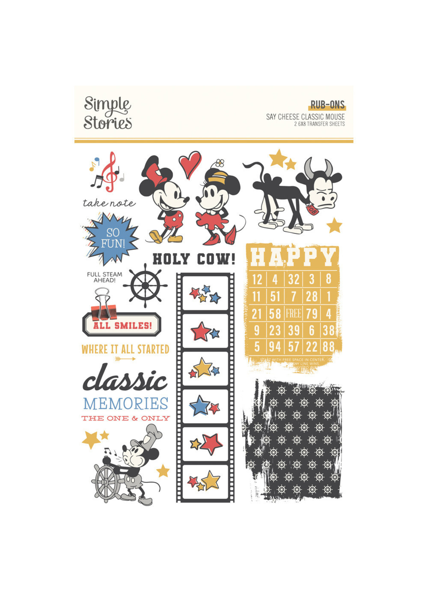 Simple Stories Simple Stories Rub-On, Say Cheese Classic Mouse