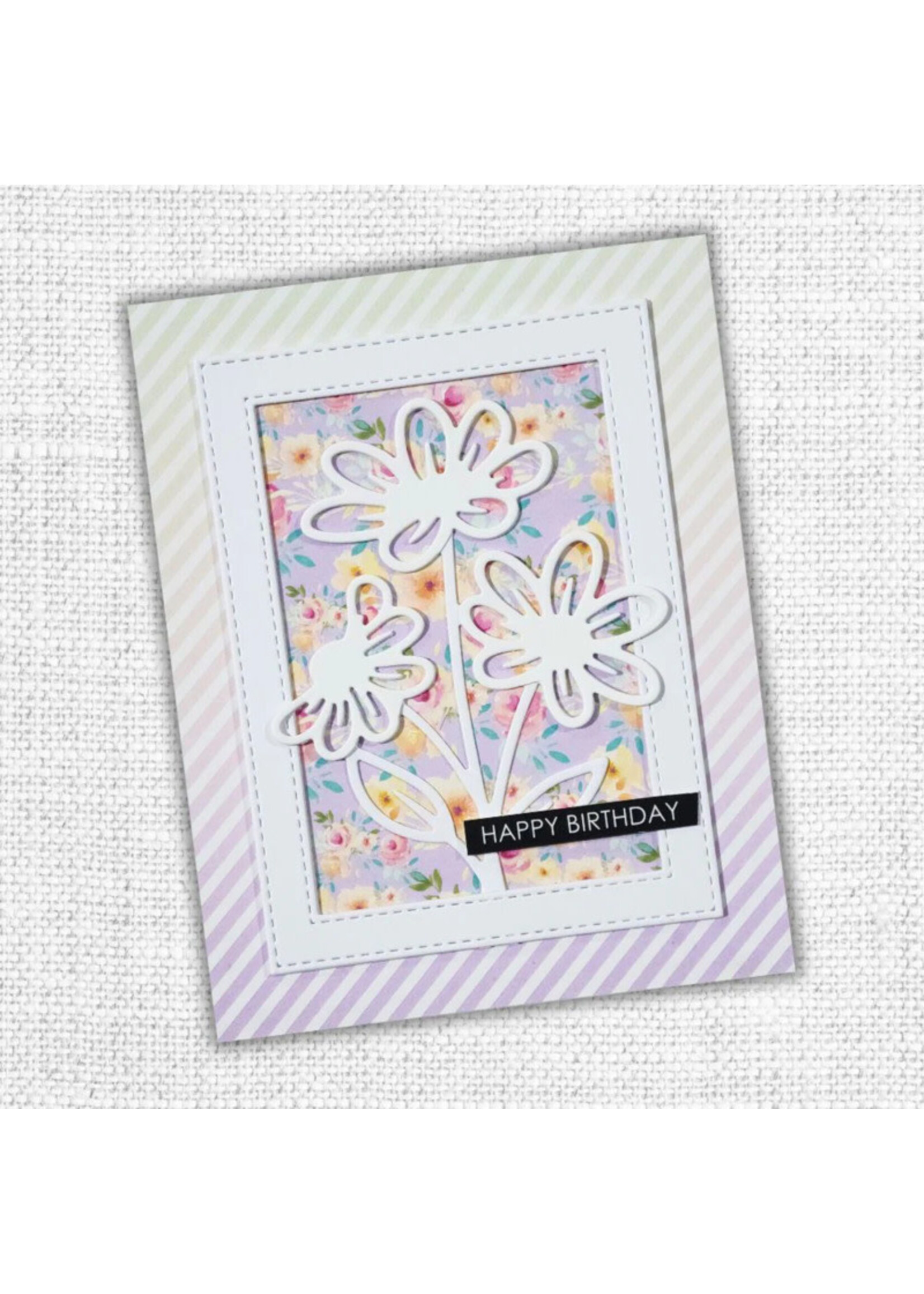 Paper Rose Die, Stitched Rectangle Frames - Brick Wall