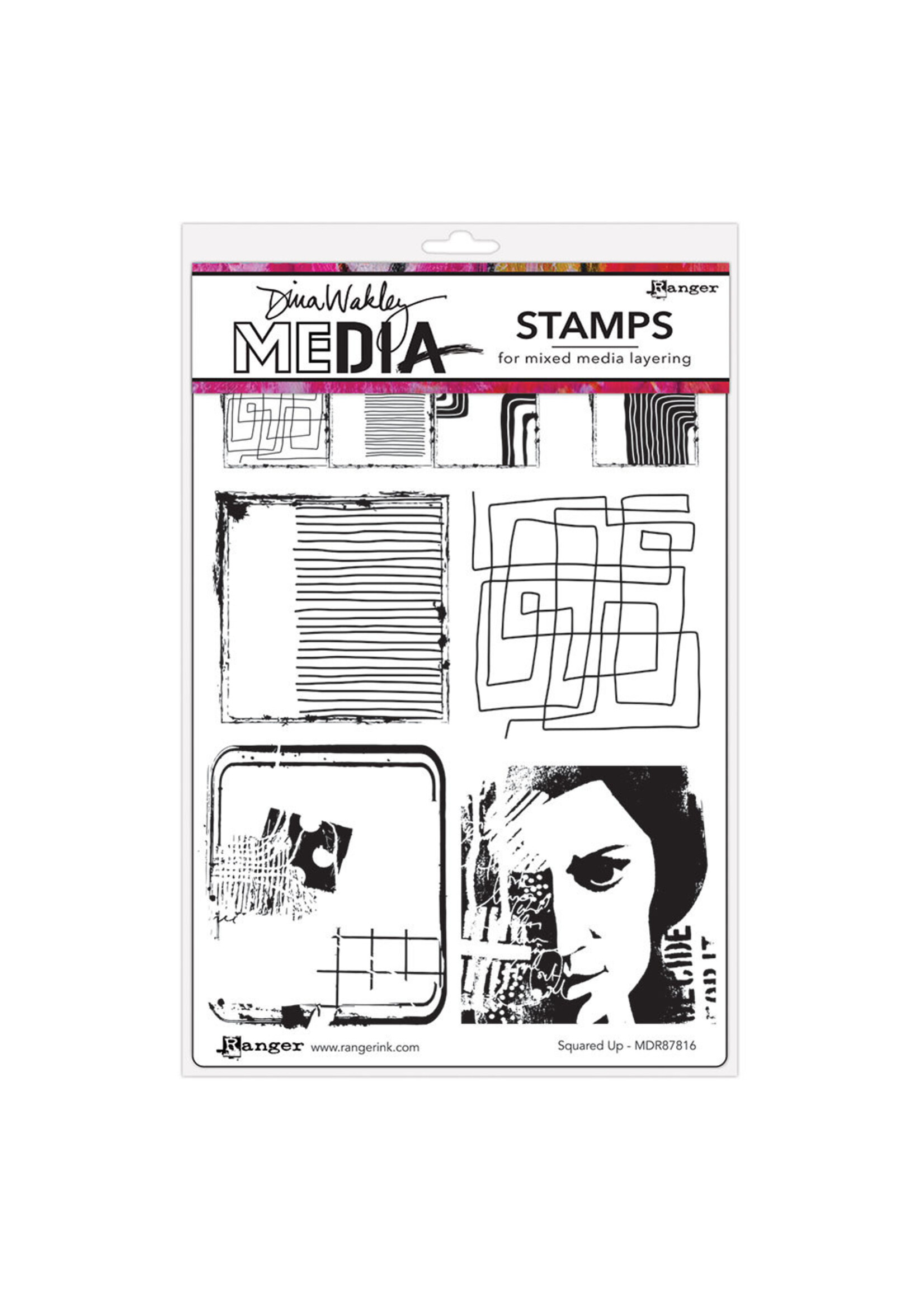 Ranger Dina Wakley MEdia Stamps, Squared Up