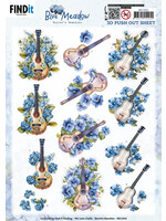 Find It Trading 3D Push Out Sheet, Blue Meadow - Music