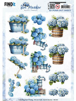 3D Push Out Sheet, Blue Meadow - Water Pump