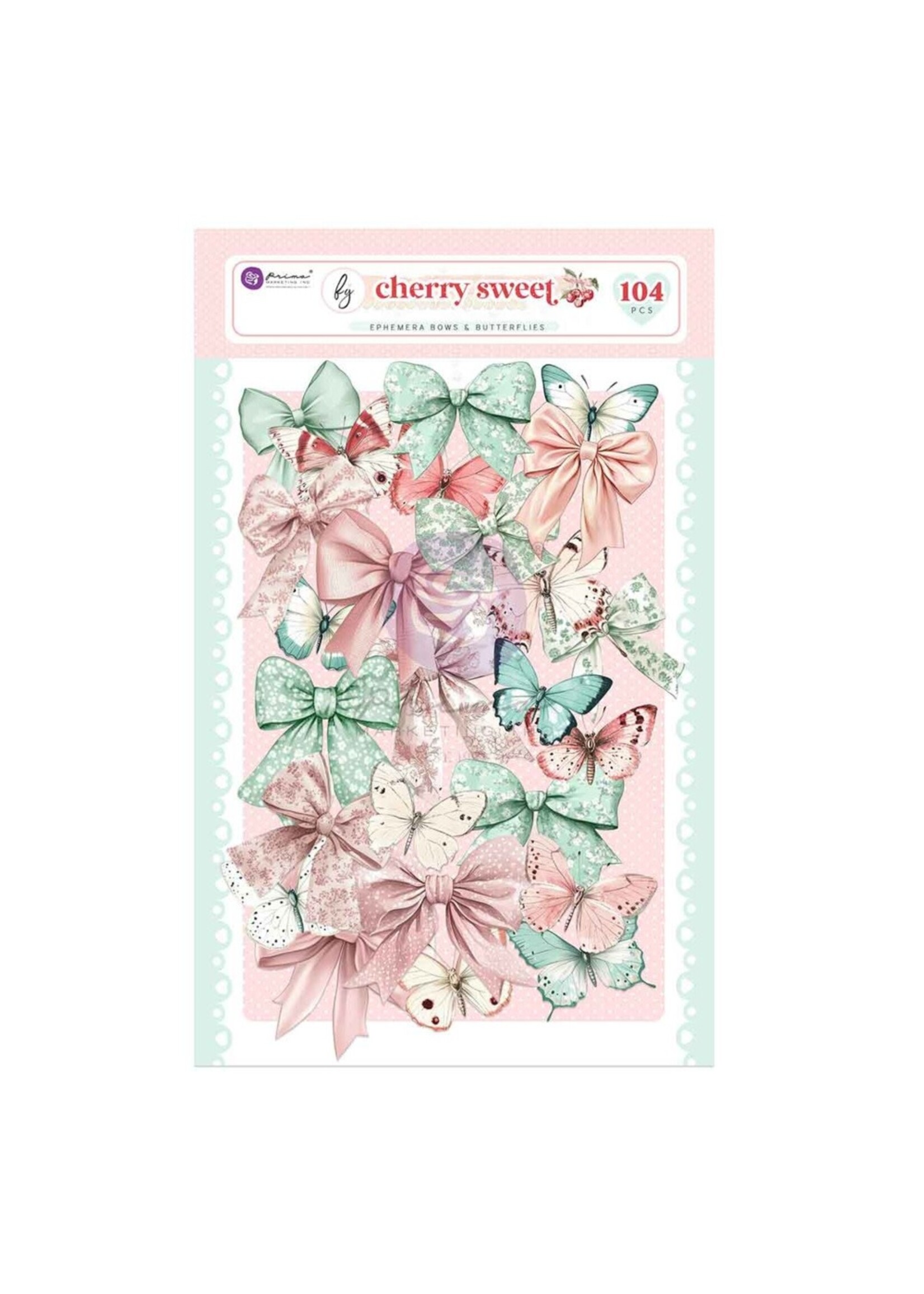Prima Marketing Ephemera, Cherry Sweet - Bows & Butterflies