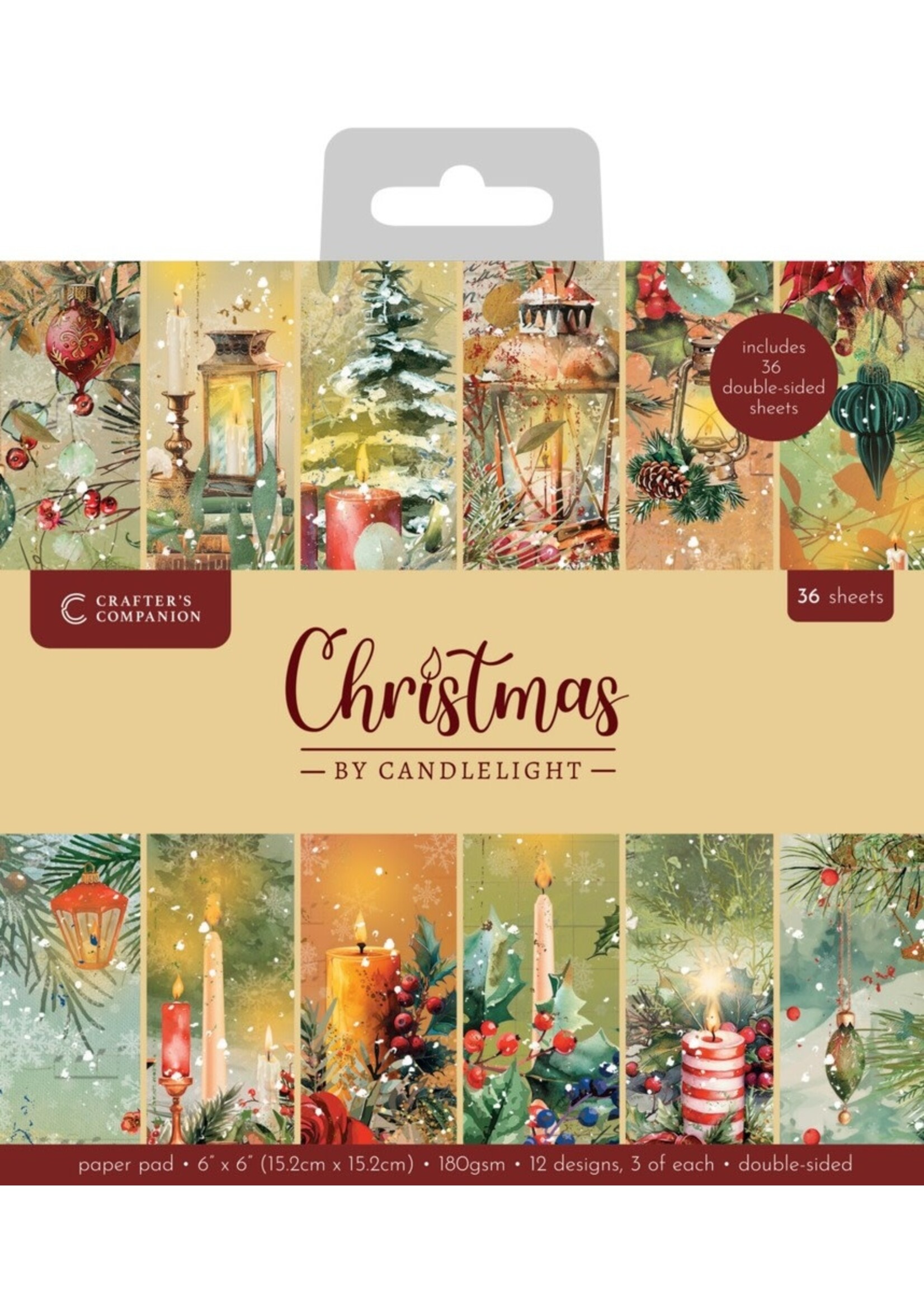 Crafter's Companion 6x6  Paper Pad, Christmas by Candlelight