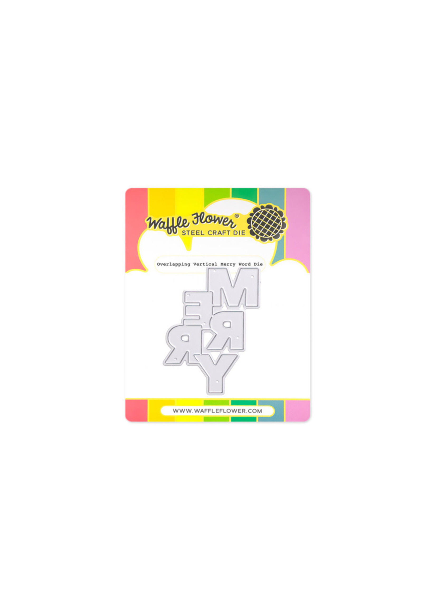 Waffle Flower Die, Overlapping Merry Word
