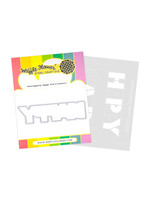 Waffle Flower Die-n-stencil, Overlapping Happy