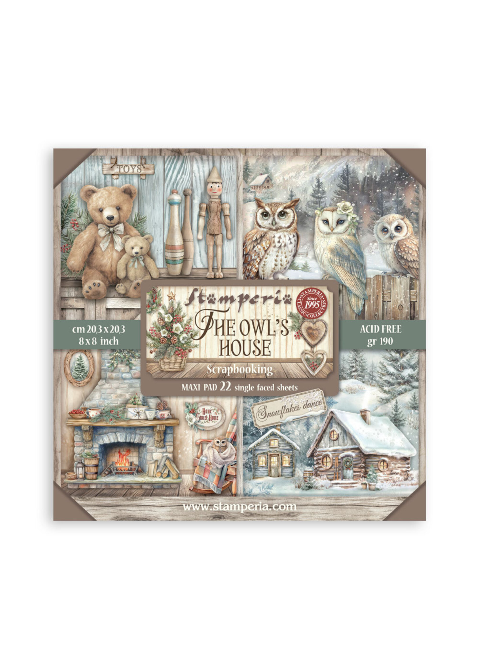 Stamperia 8x8 Maxi Paper Pad, The Owl's House