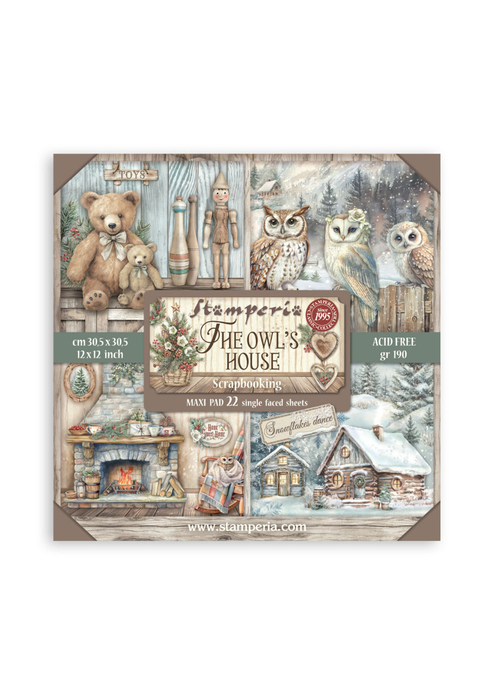 Stamperia 12x12 Maxi Paper Pack, The Owl's House