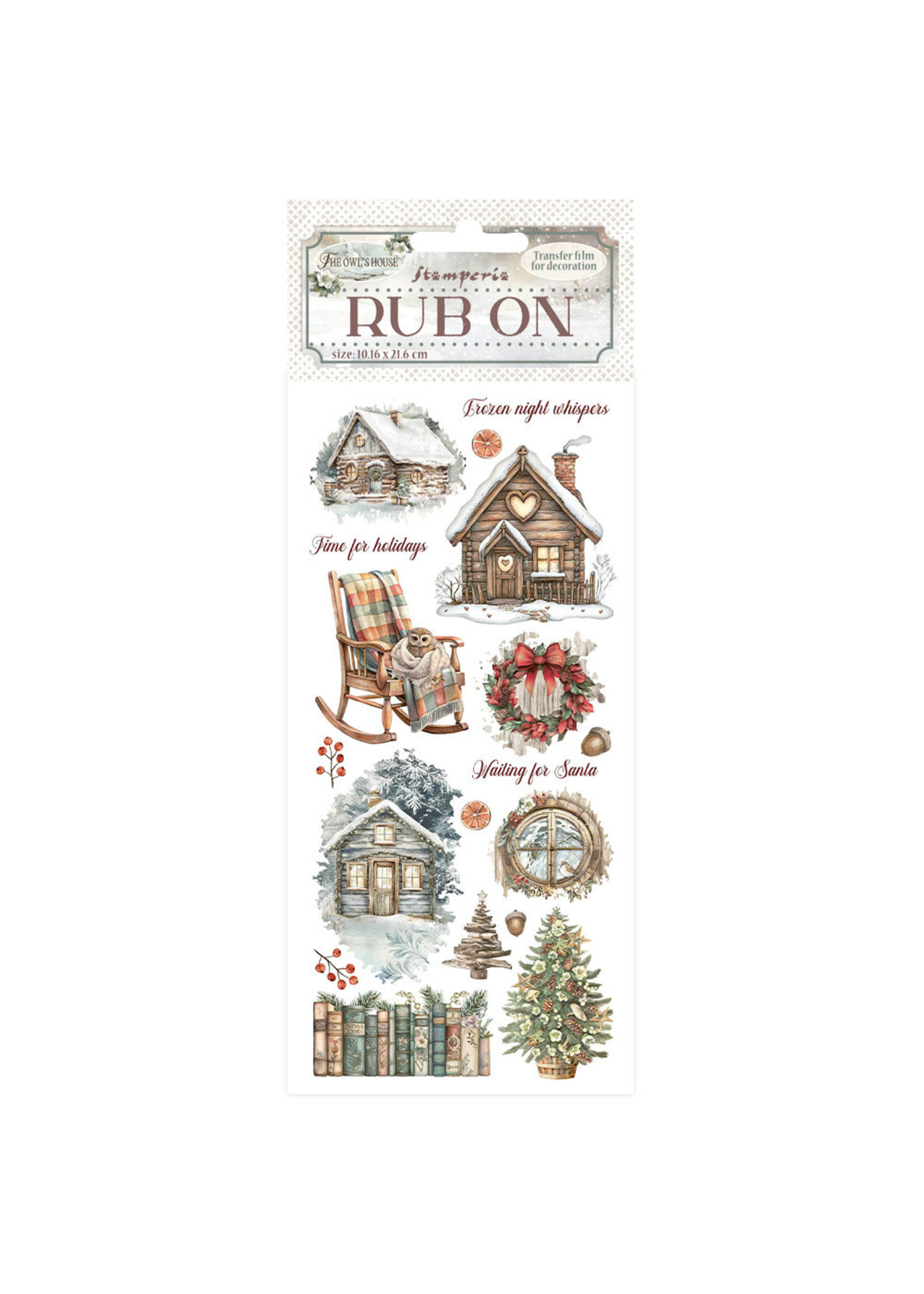 Stamperia Stamperia Rub On, The Owl's House - Cottage