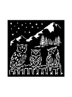 Stamperia Media Stencil, Owl's House - Owls