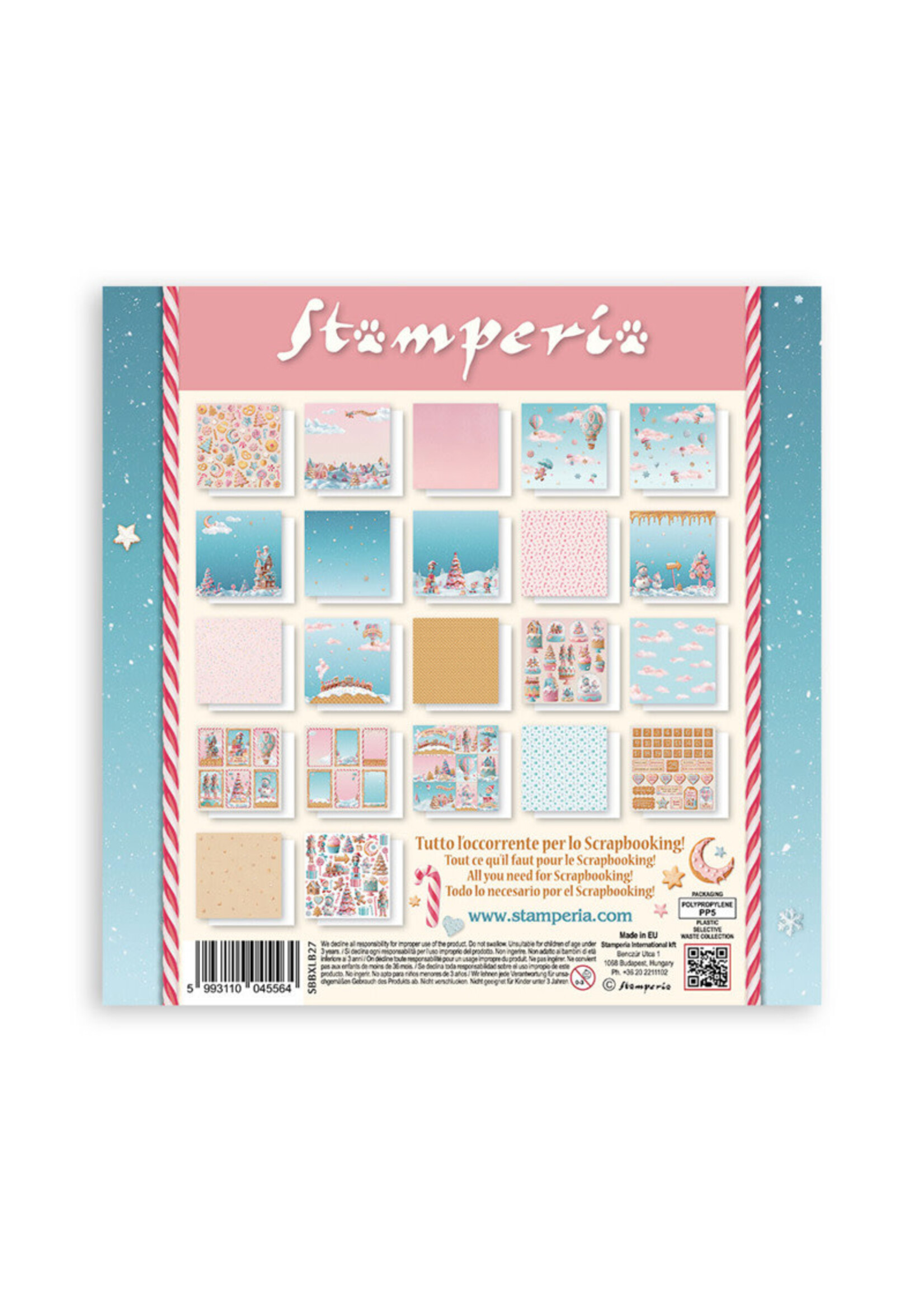 Stamperia 12X12 Maxi Paper Pad, Candy Christmas