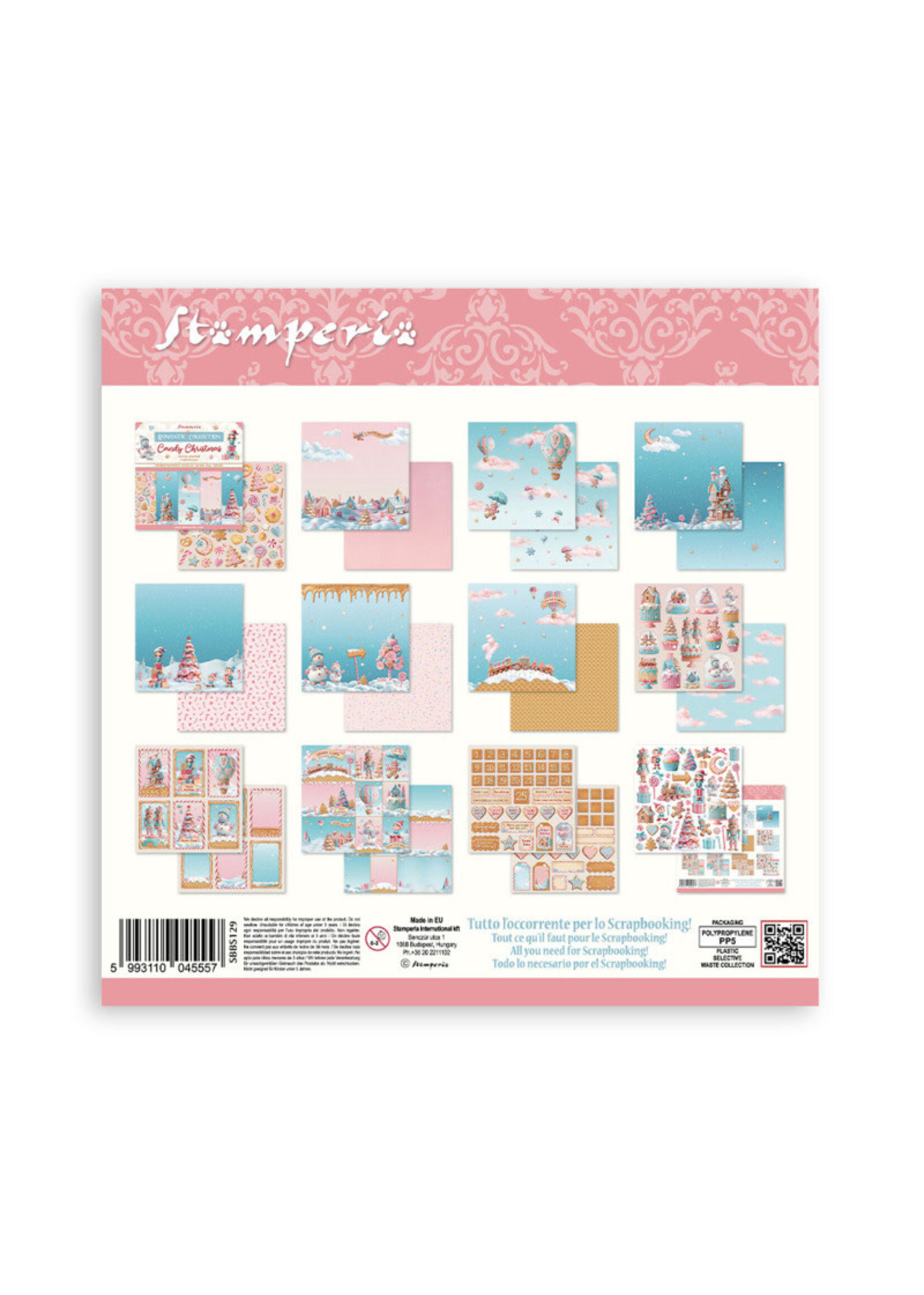 Stamperia 8x8 Paper Pad, Candy Christmas