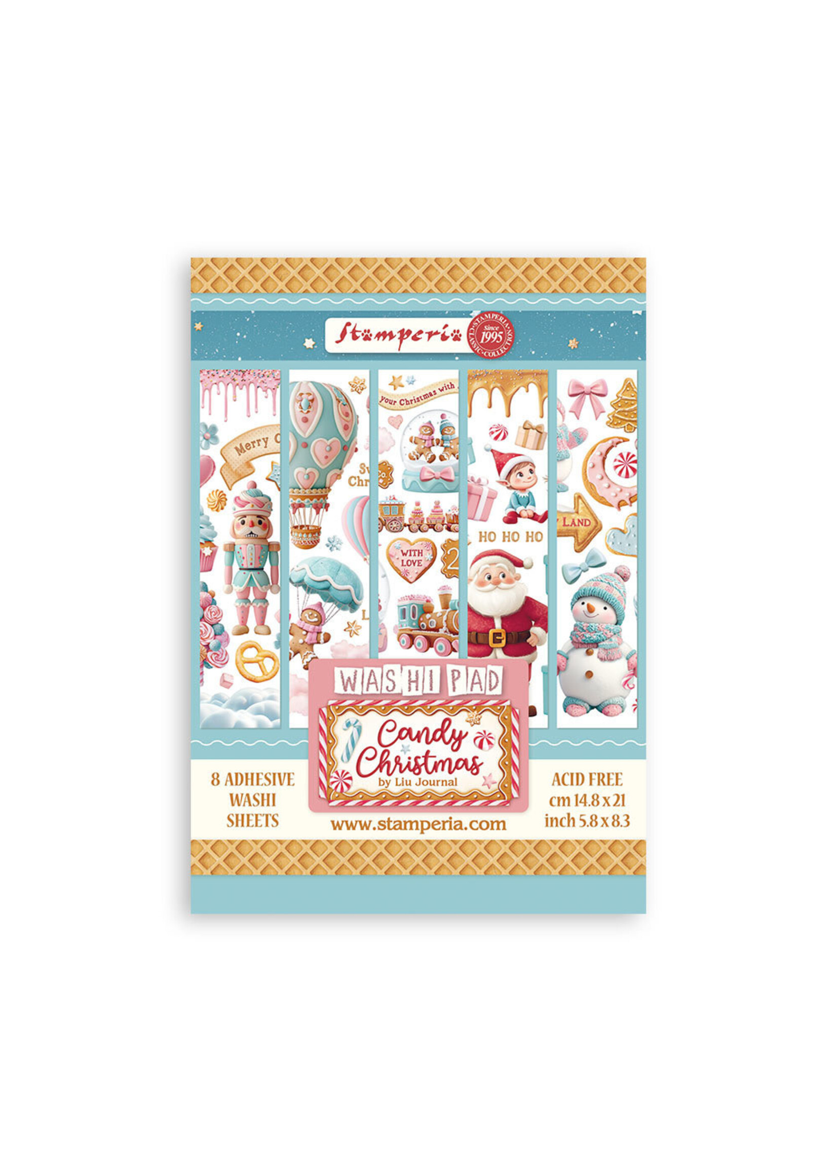 Stamperia A5 Washi Pad, Candy Christmas