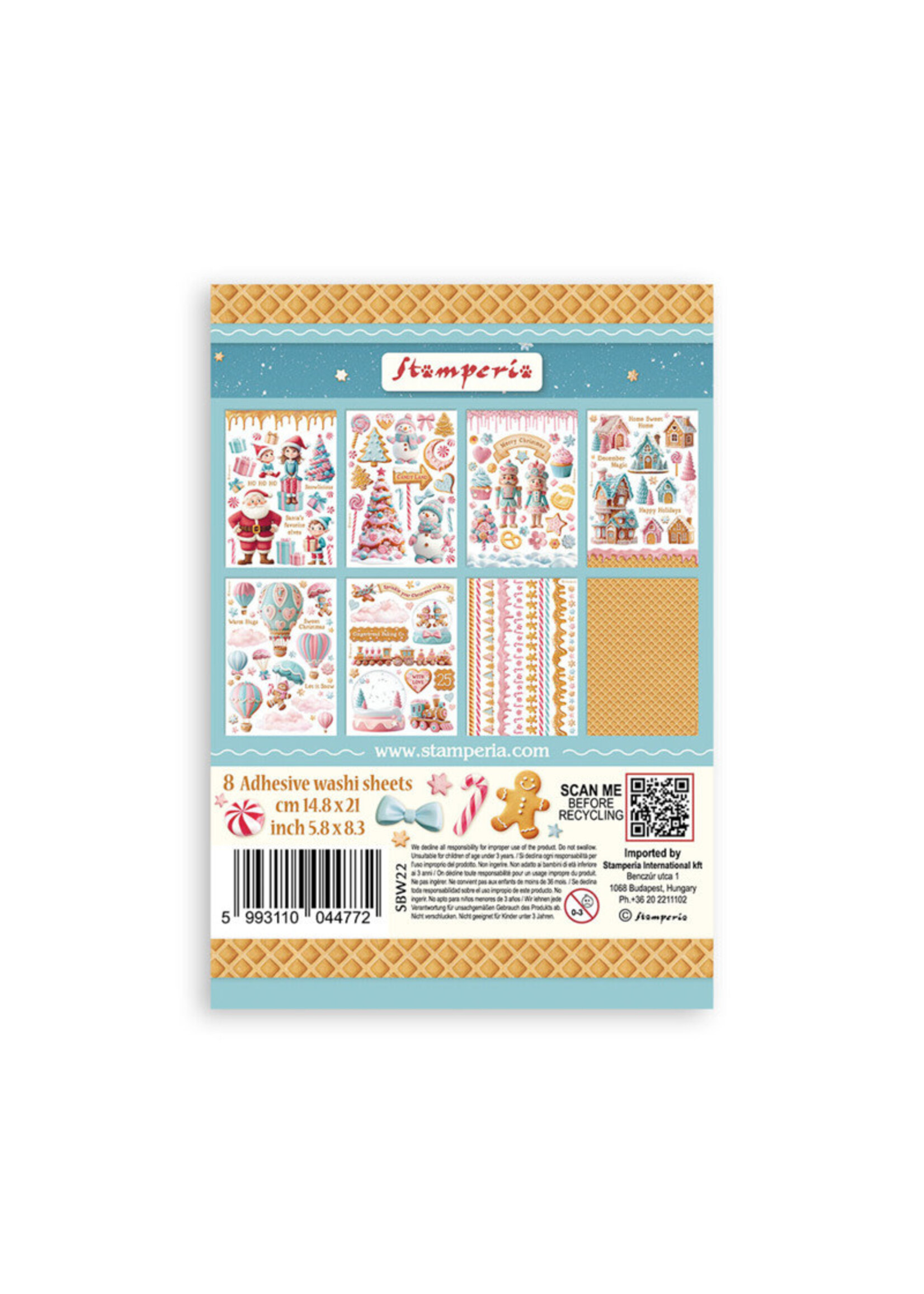 Stamperia Stamperia A5 Washi Pad, Candy Christmas