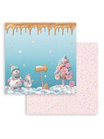 Stamperia Stamperia 12x12 Candy Christmas, Snowmen