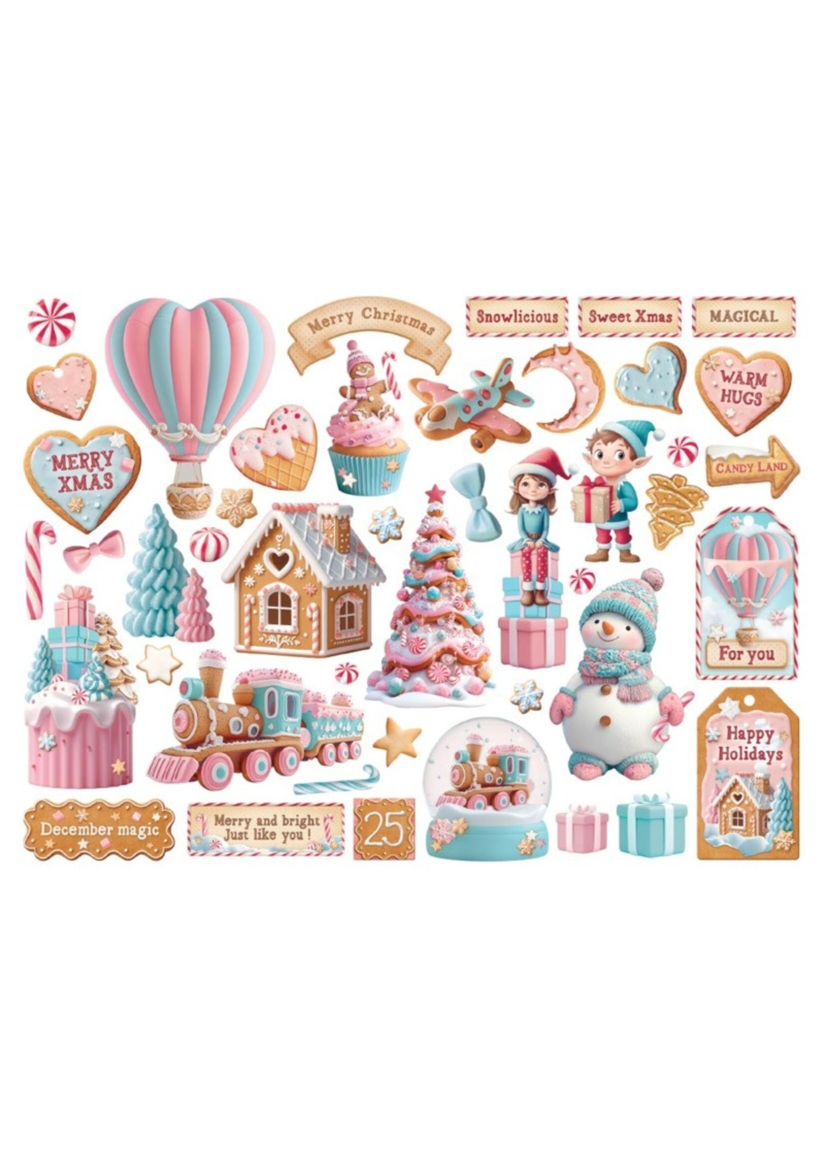 Stamperia Die Cuts, Pink Christmas