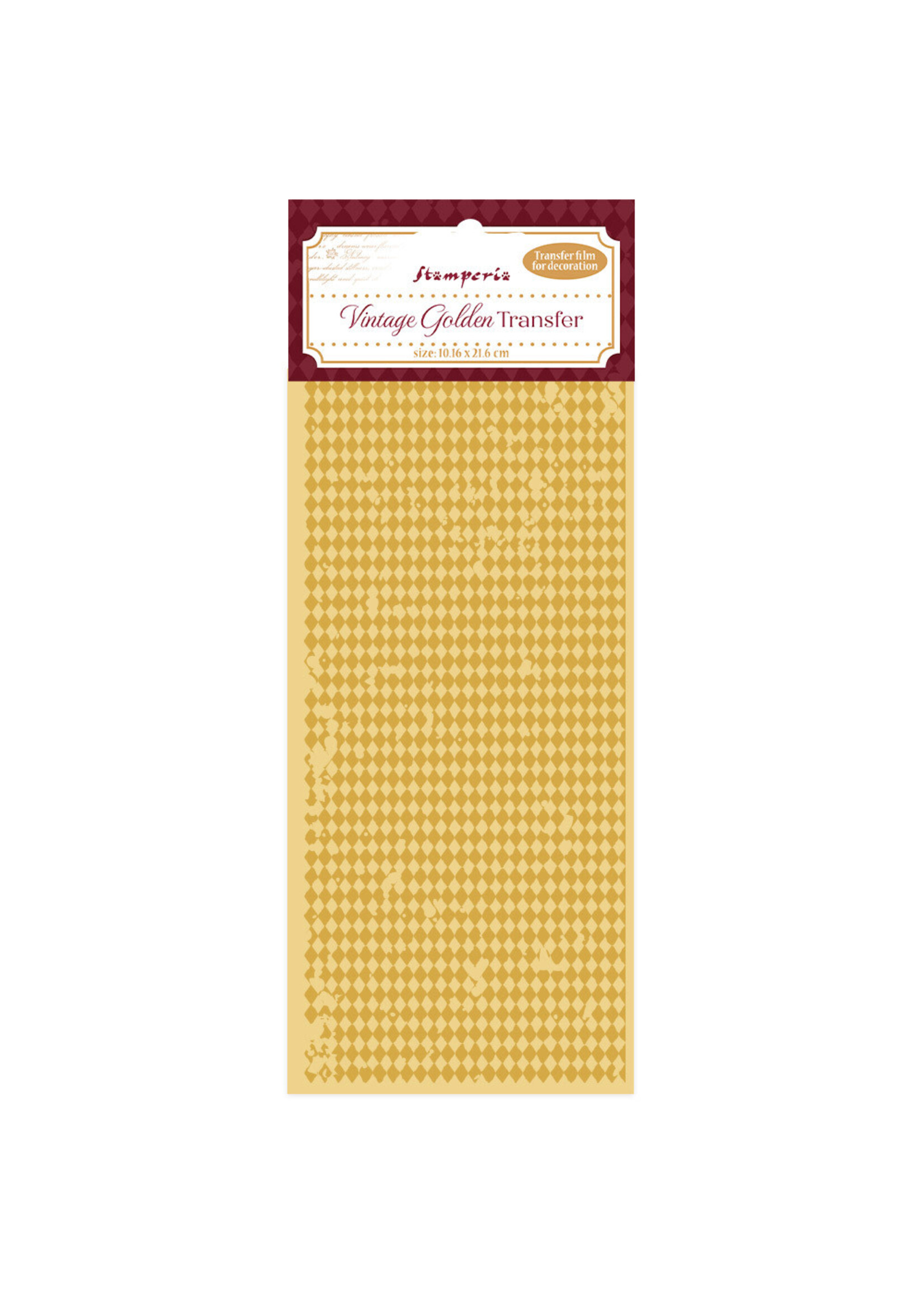 Stamperia Rub On, Vintage Golden Transfer - Rhombuses Pattern