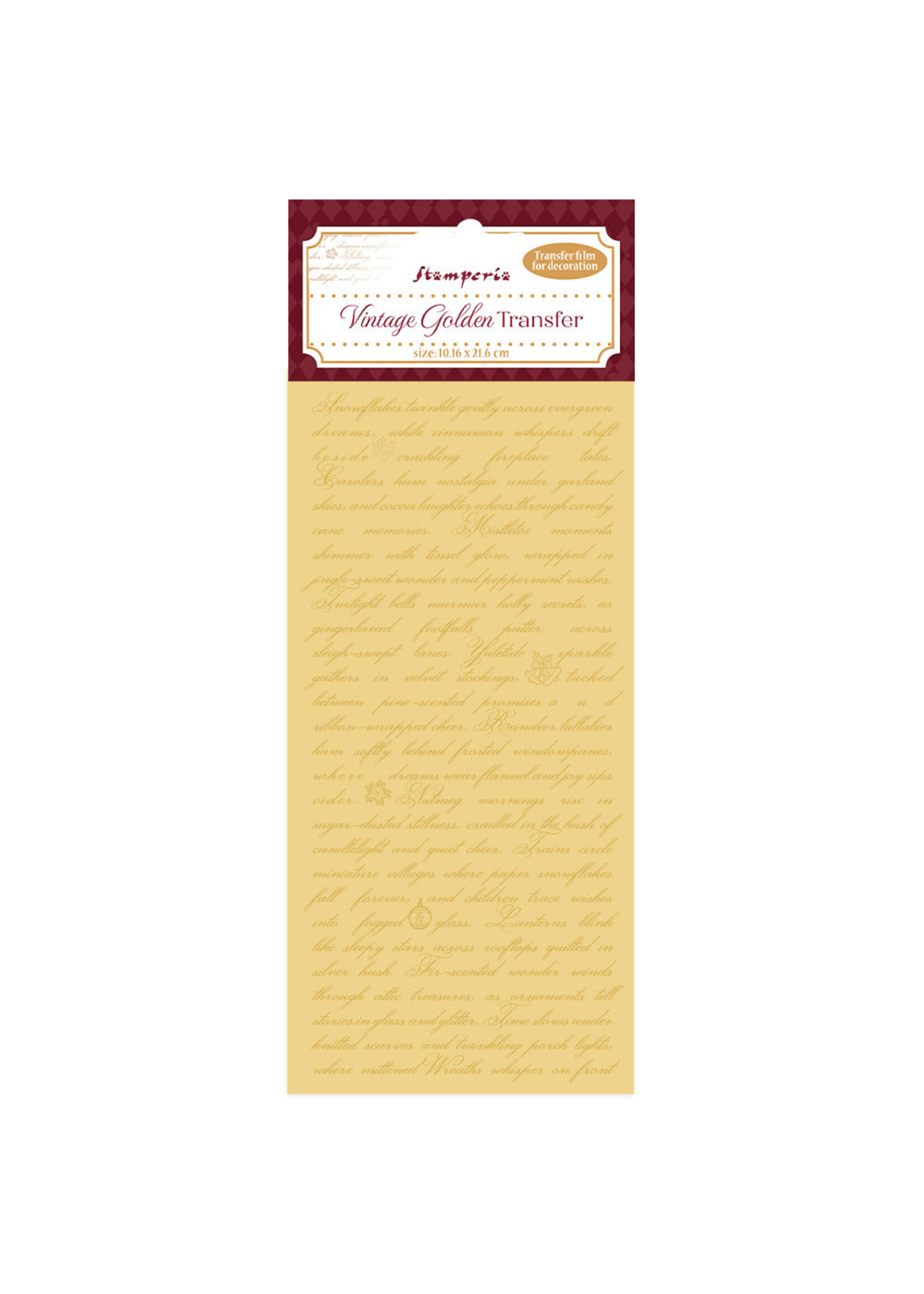 Stamperia Stamperia Rub On, Vintage Golden Transfer - Writing
