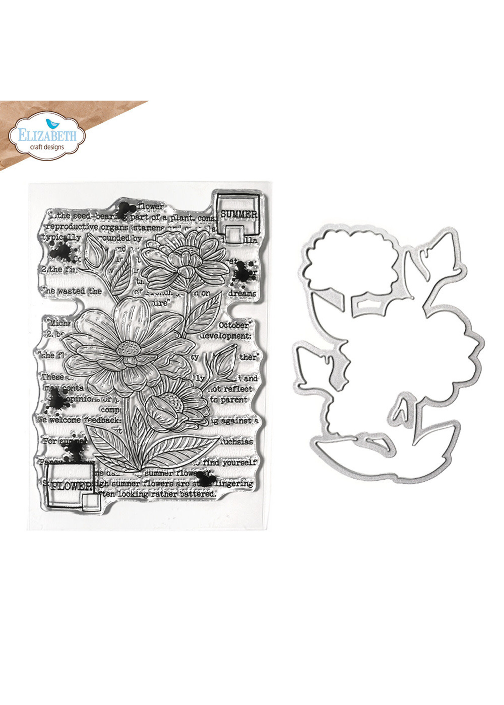 Elizabeth Craft Design Stamp and Die Set, Summer Flower