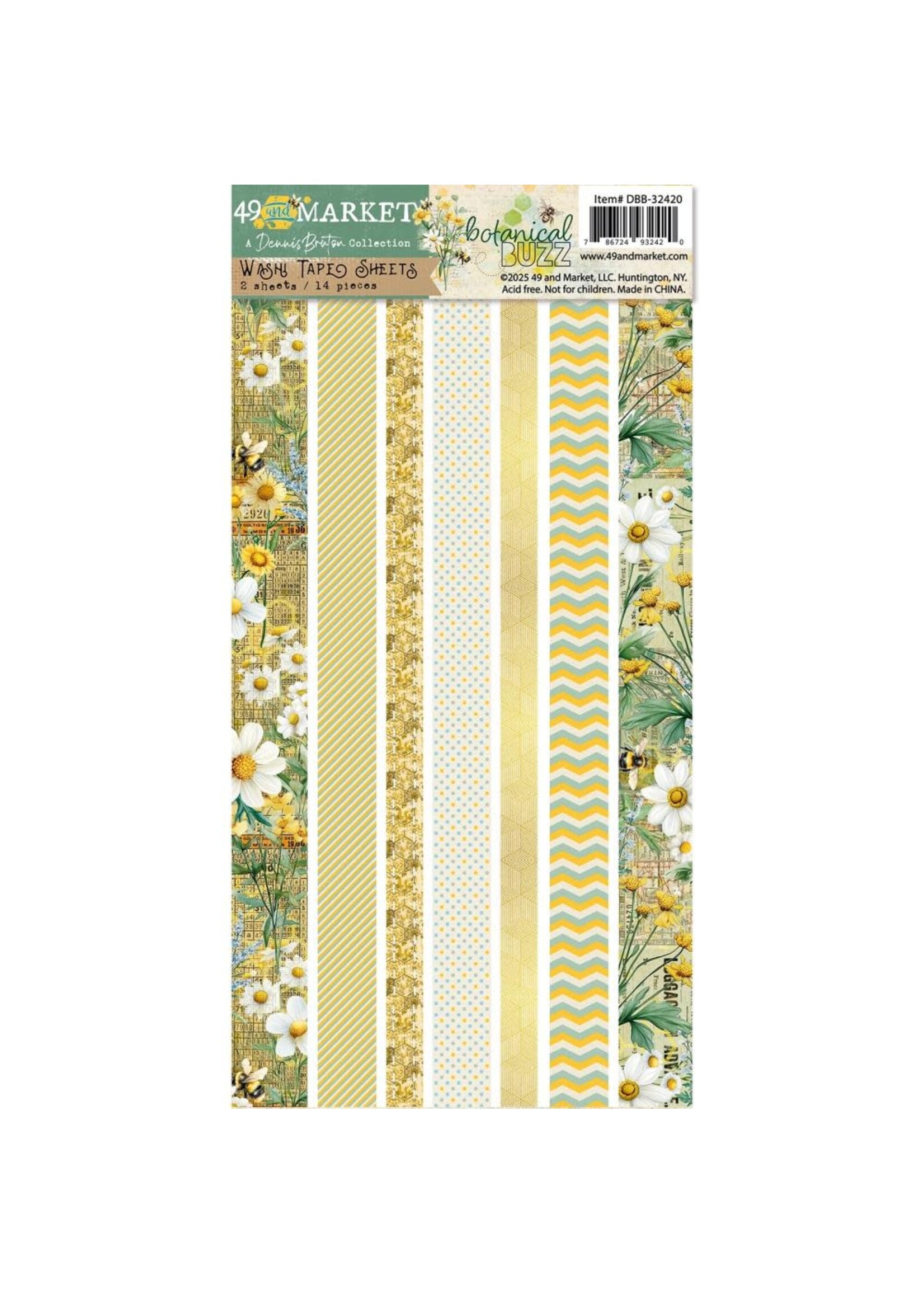 49 & Market 49 & Market Washi Tape Sheets, Botanical Buzz