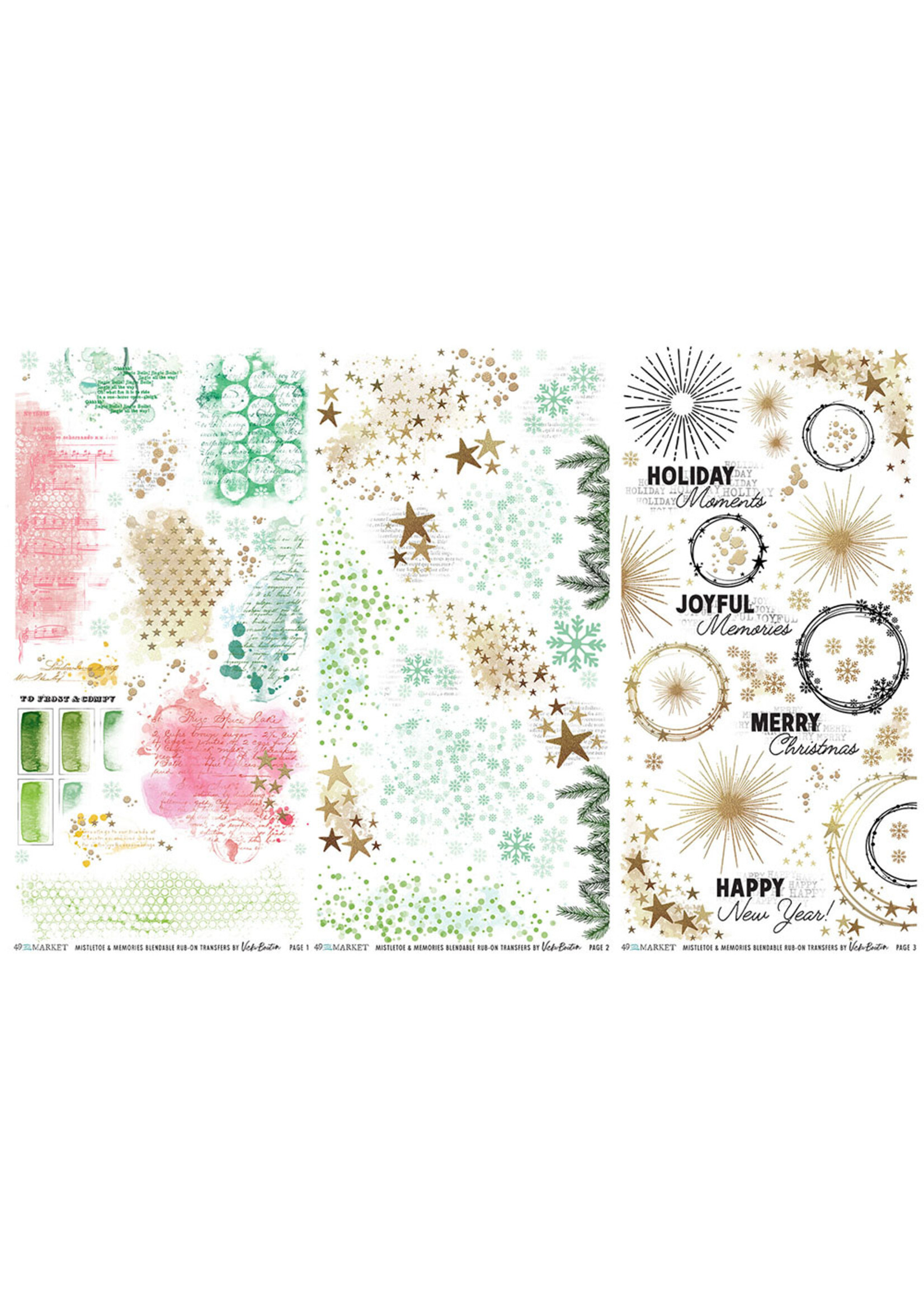 49 & Market 49 & Market Rub On Transfers, Mistletoe & Memories