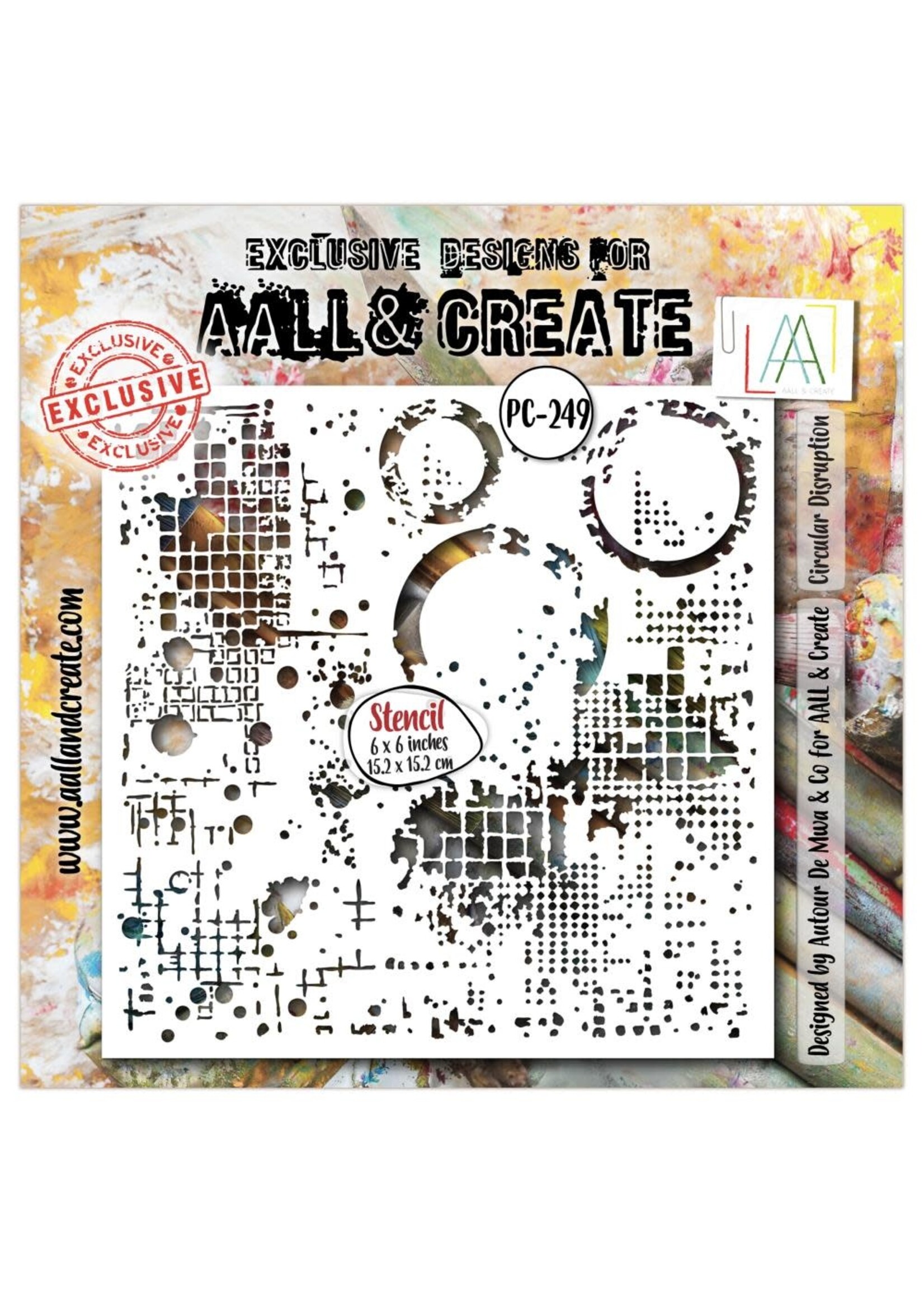 Aall & Create Aall & Create 6x6 Stencil, Circular Disruption