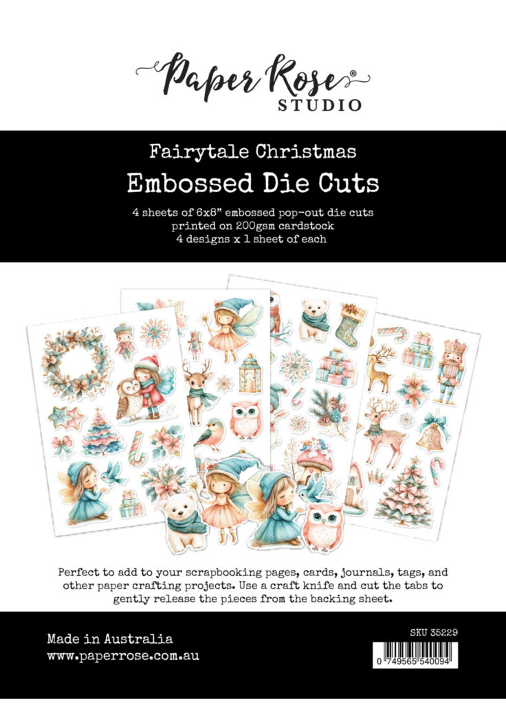 Paper Rose Paper Rose Embossed Die Cuts, Fairytale Christmas