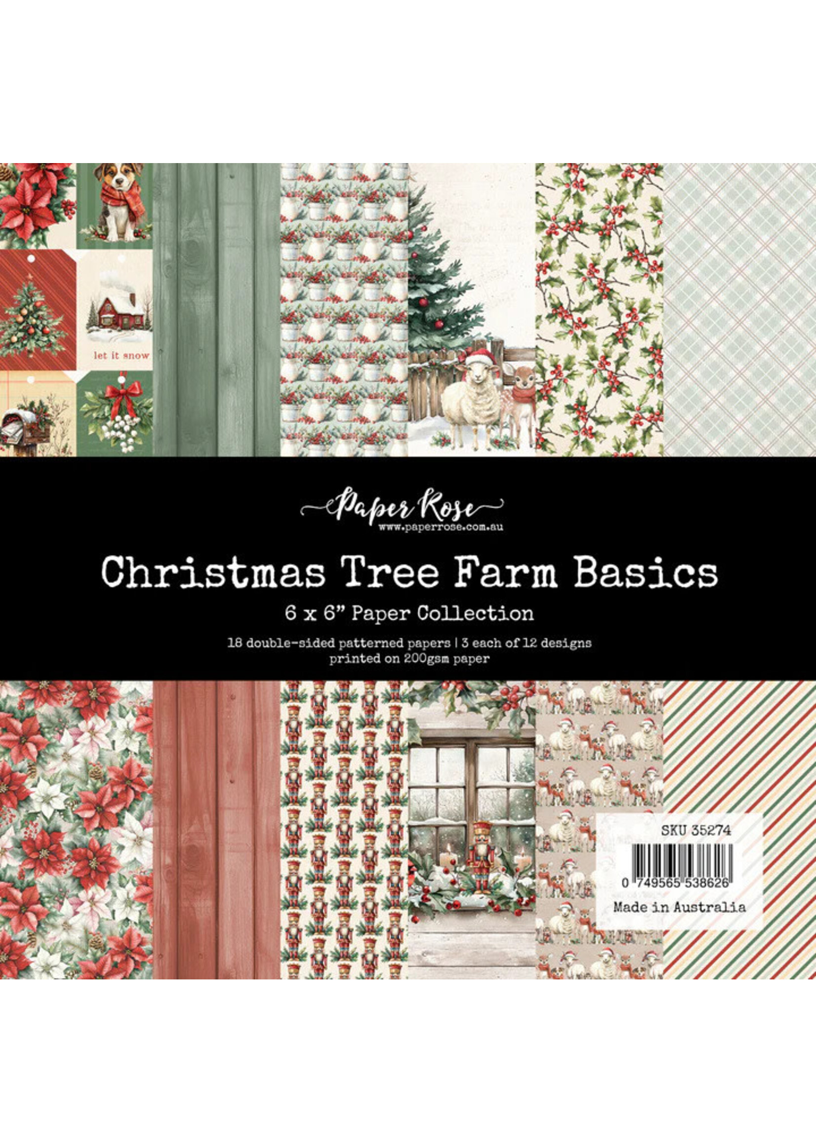 Paper Rose Paper Rose 6x6 Paper Collection, Christmas Tree Farm Basics