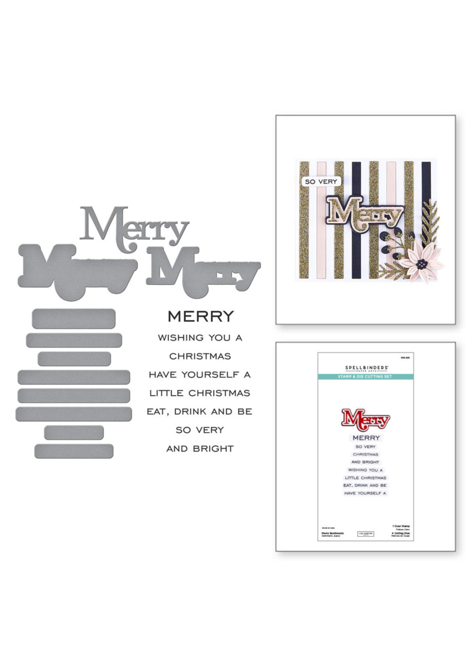 Spellbinders Spellbinders Stamp & Die Set, Merry Sentiments