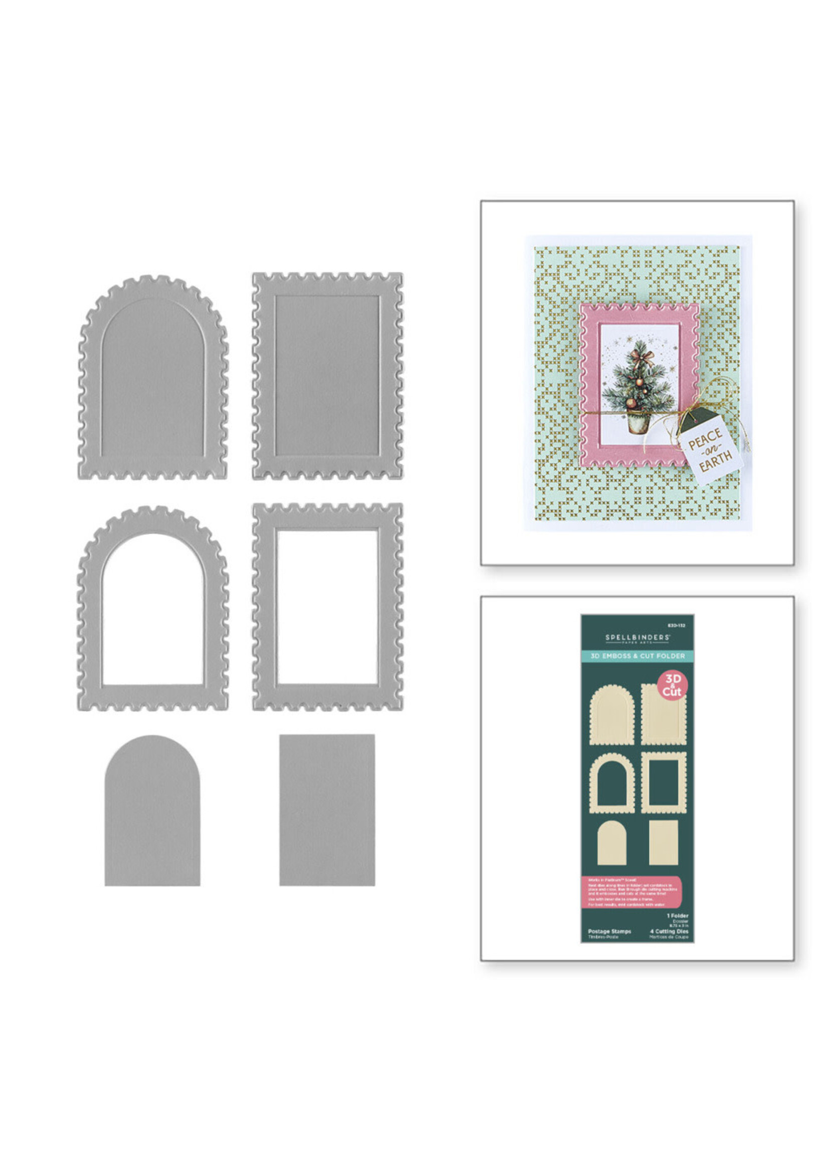 Spellbinders Spellbinders 3D Emboss & Cut Folder, Postage Stamps