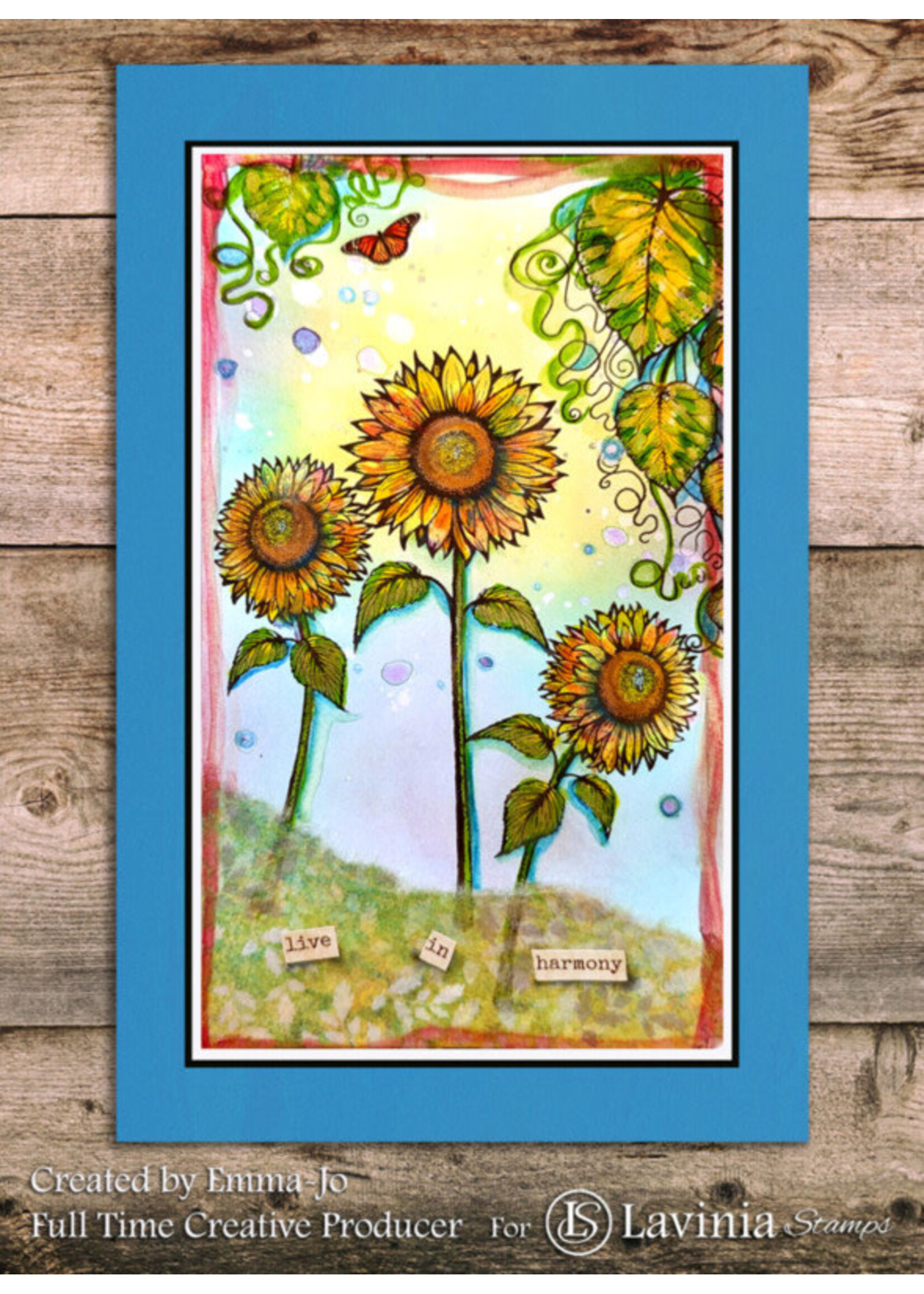 Lavinia Lavinia Stamp, LAV986 Open Sunflower