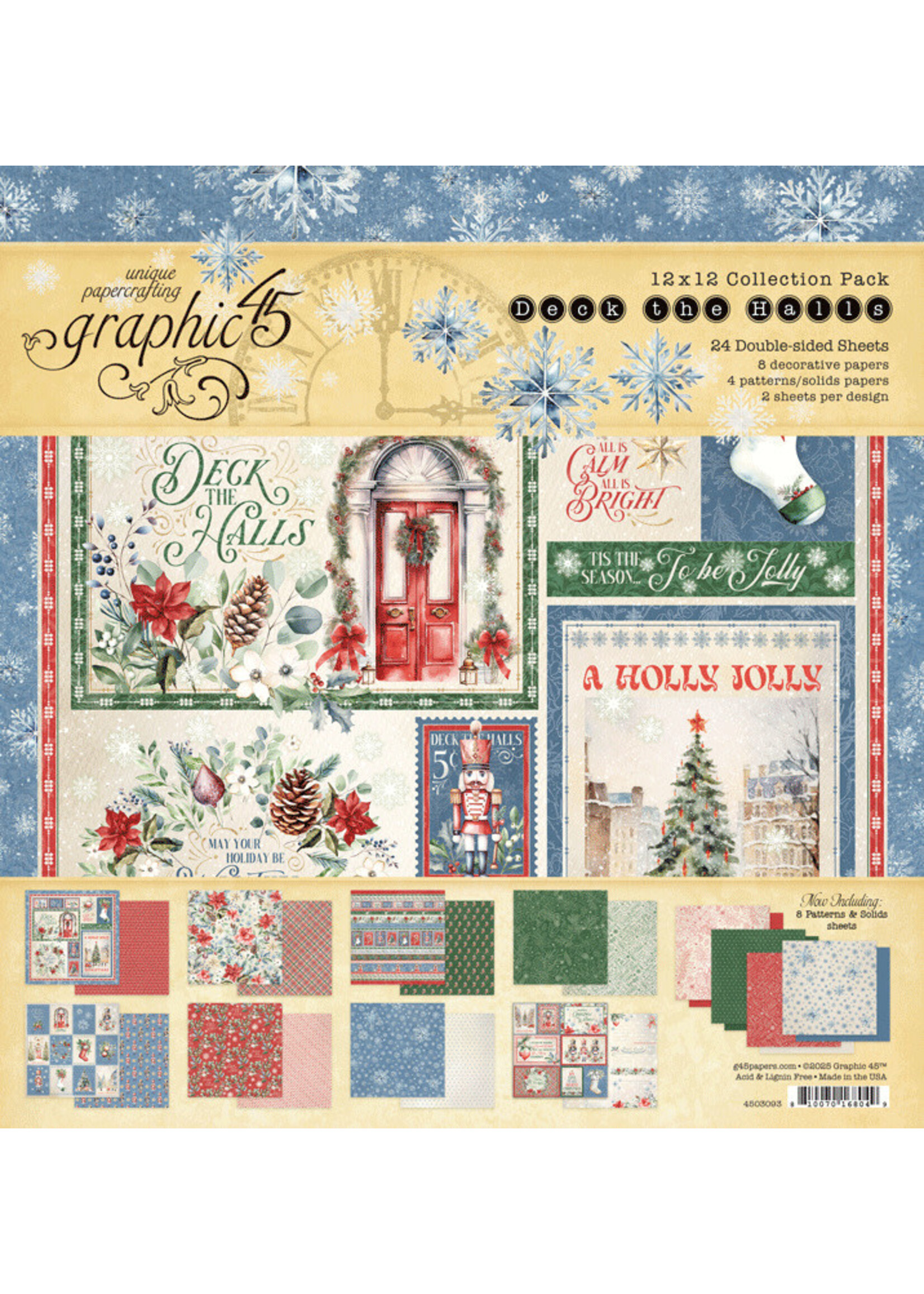 Graphic 45 Graphic 45 12x12 Collection Pack, Deck the Halls