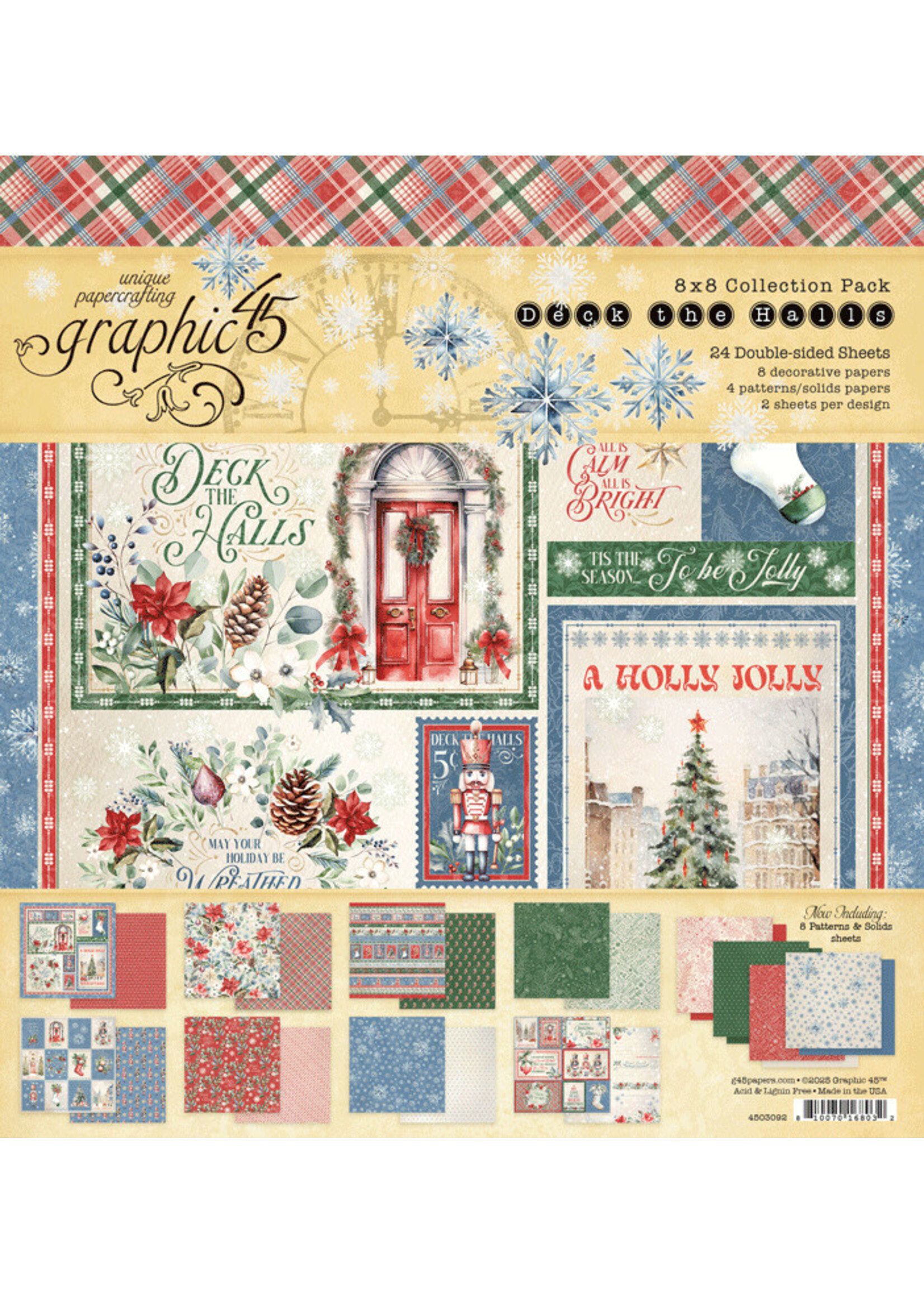 Graphic 45 Graphic 45 8x8 Collection Pack, Deck the Halls