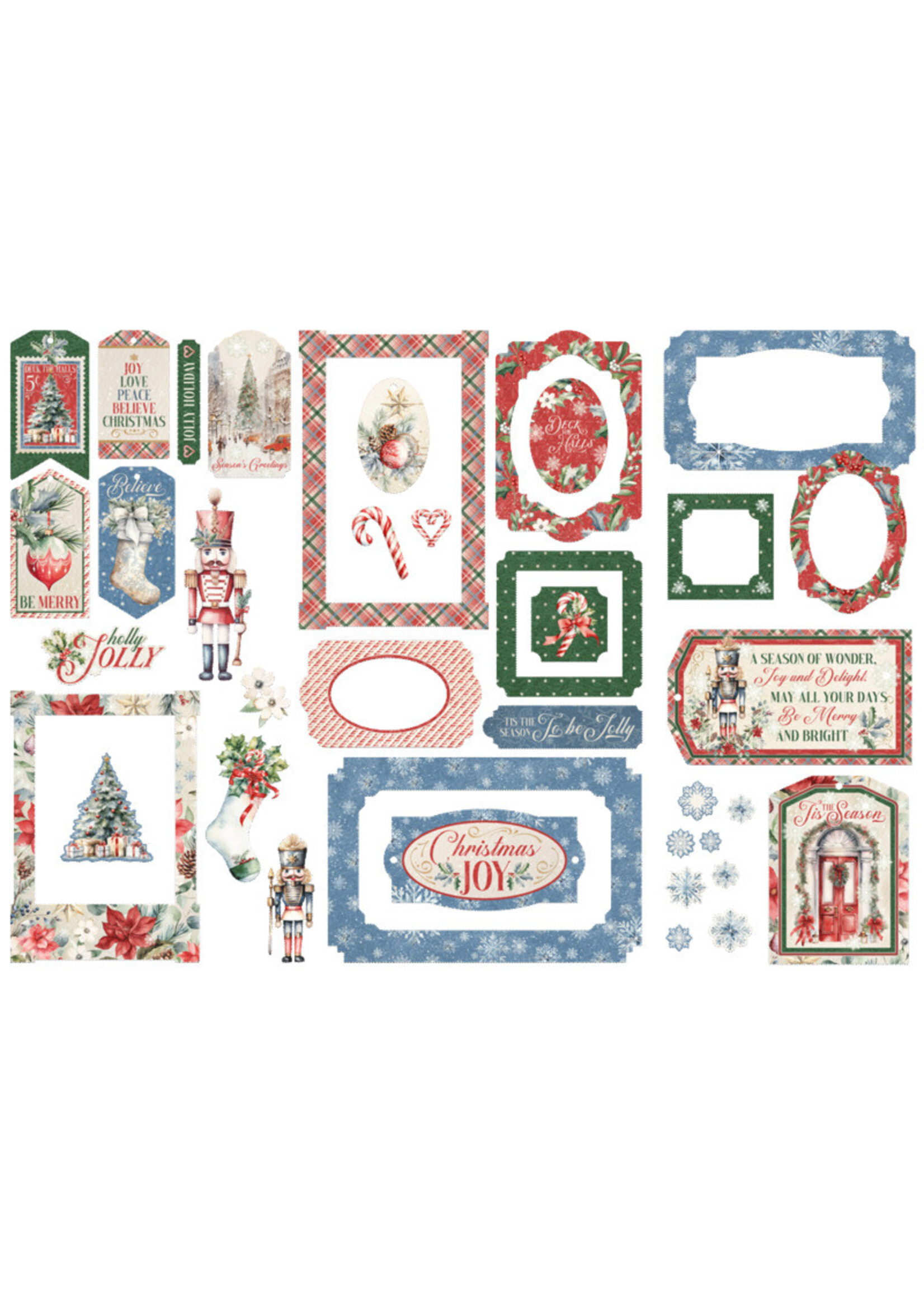 Graphic 45 Graphic 45 Chipboard Pieces, Tags & Frames, Deck the Halls