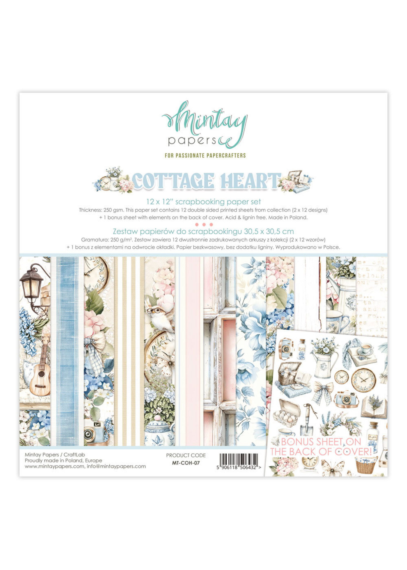 Mintay 12x12 Paper Set, Cottage Heart