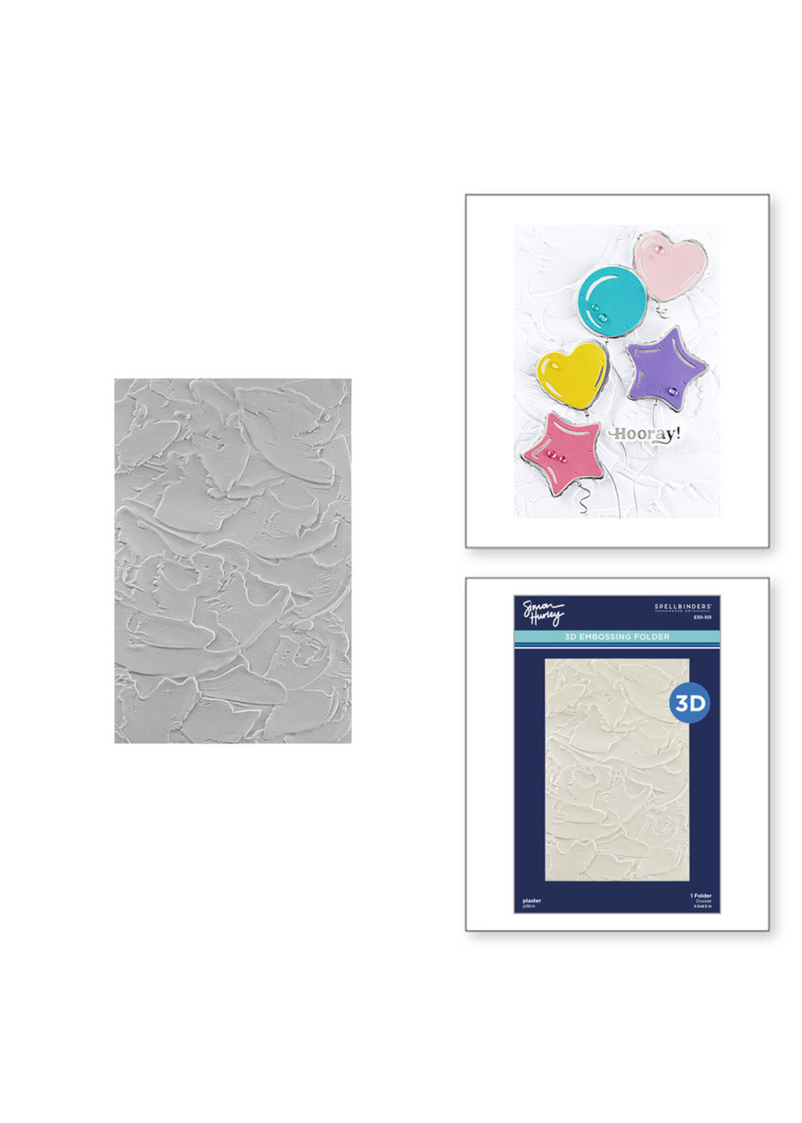 Spellbinders Spellbinders 3D Embossing Folder, E3D-103 Plaster
