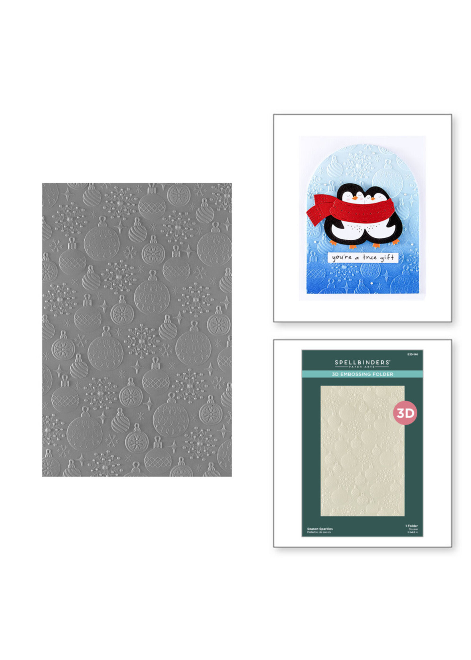 Spellbinders Spellbinders 3D Embossing Folder, E3D-146 Season Sparkles