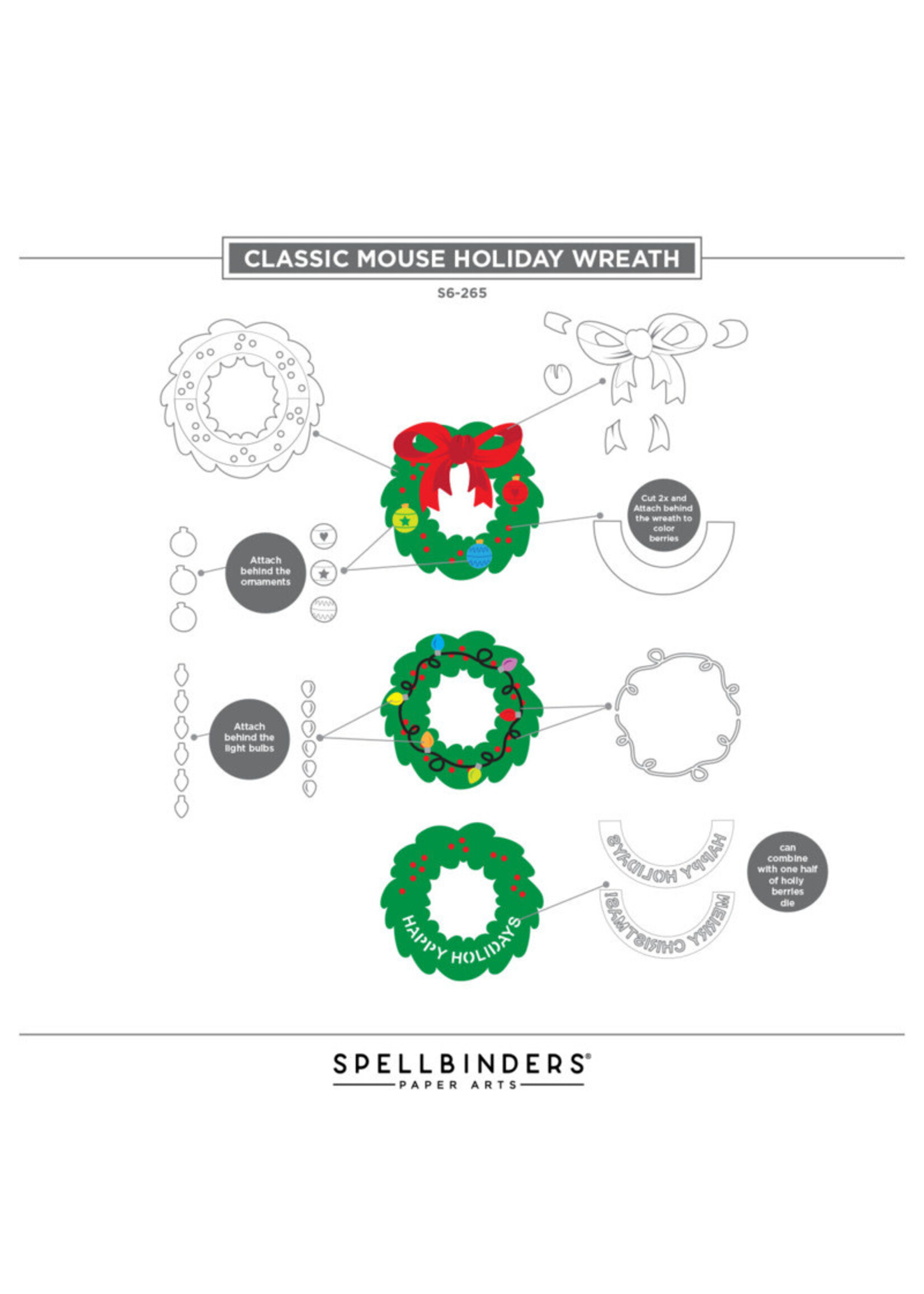 Spellbinders Spellbinders Die, S6-265 Classic Mouse Holiday Wreath