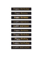 Memory Box Memory Box Foil Greetings Tabs, Happy Birthday - Black