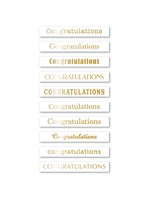 Memory Box Memory Box Foil Greetings Tabs, Congratulations - White