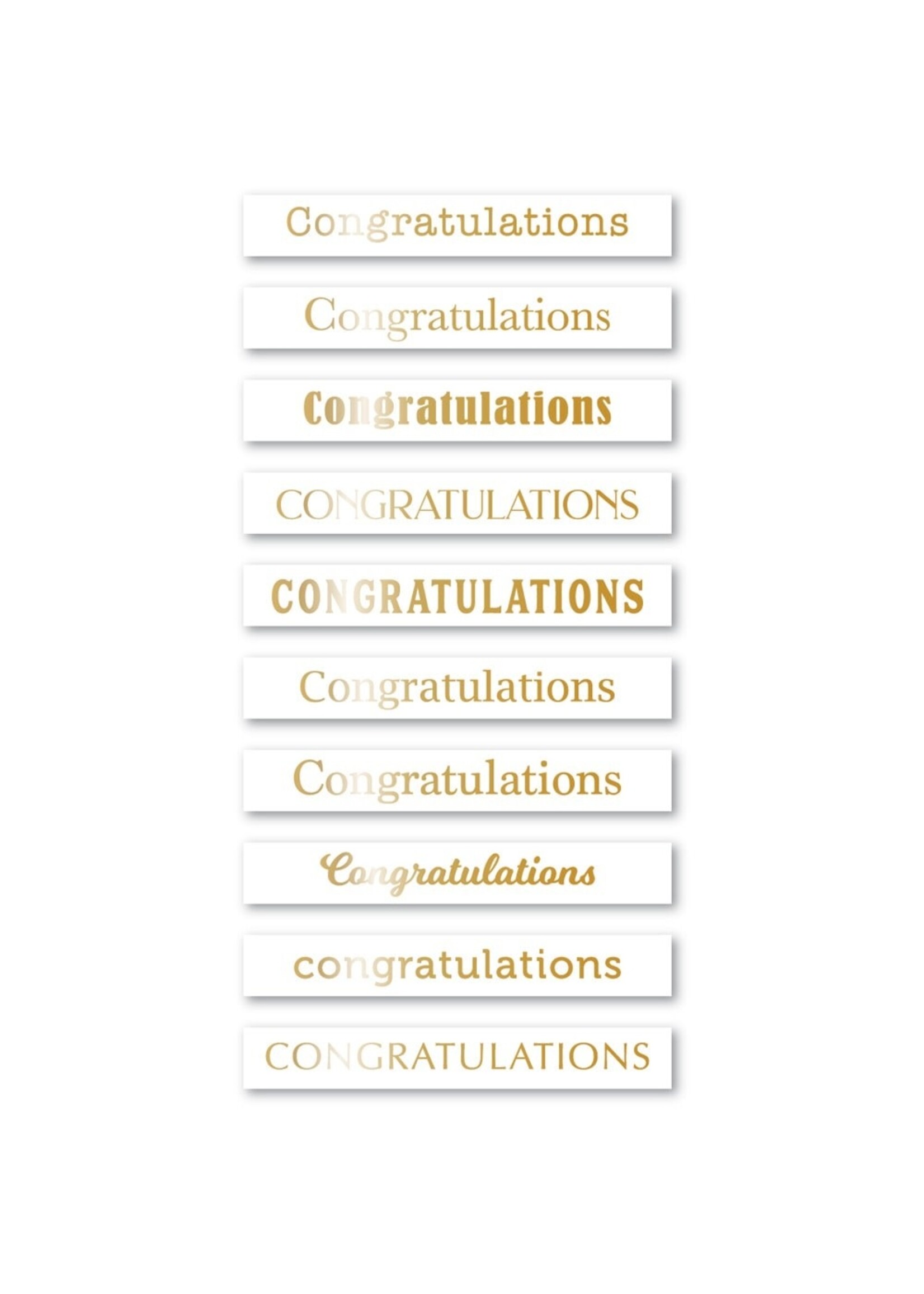 Memory Box Memory Box Foil Greetings Tabs, Congratulations - White