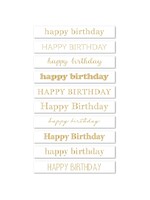 Memory Box Memory Box Foil Greetings Tabs, Happy Birthday - Large White