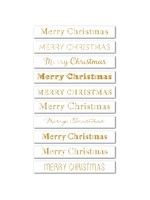 Memory Box Memory Box Foil Greetings Tabs, Merry Christmas - Large White