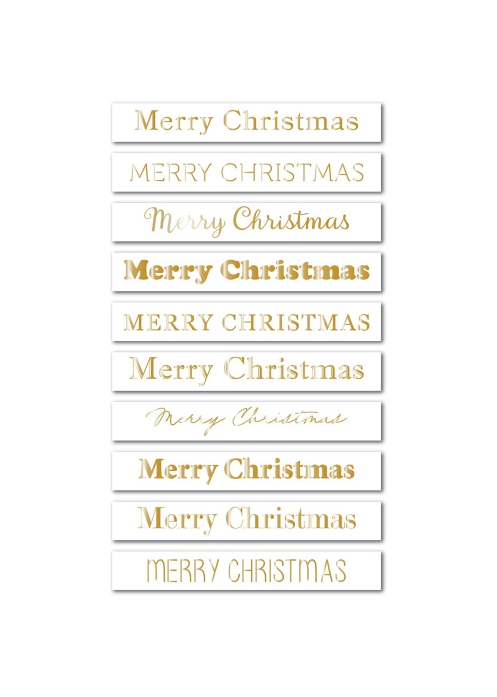 Memory Box Memory Box Foil Greetings Tabs, Merry Christmas - Large White