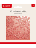 Crafter's Companion Crafter's Companion 3D Embossing Folder 5.5" x 5.5",  Stylish Snowflakes