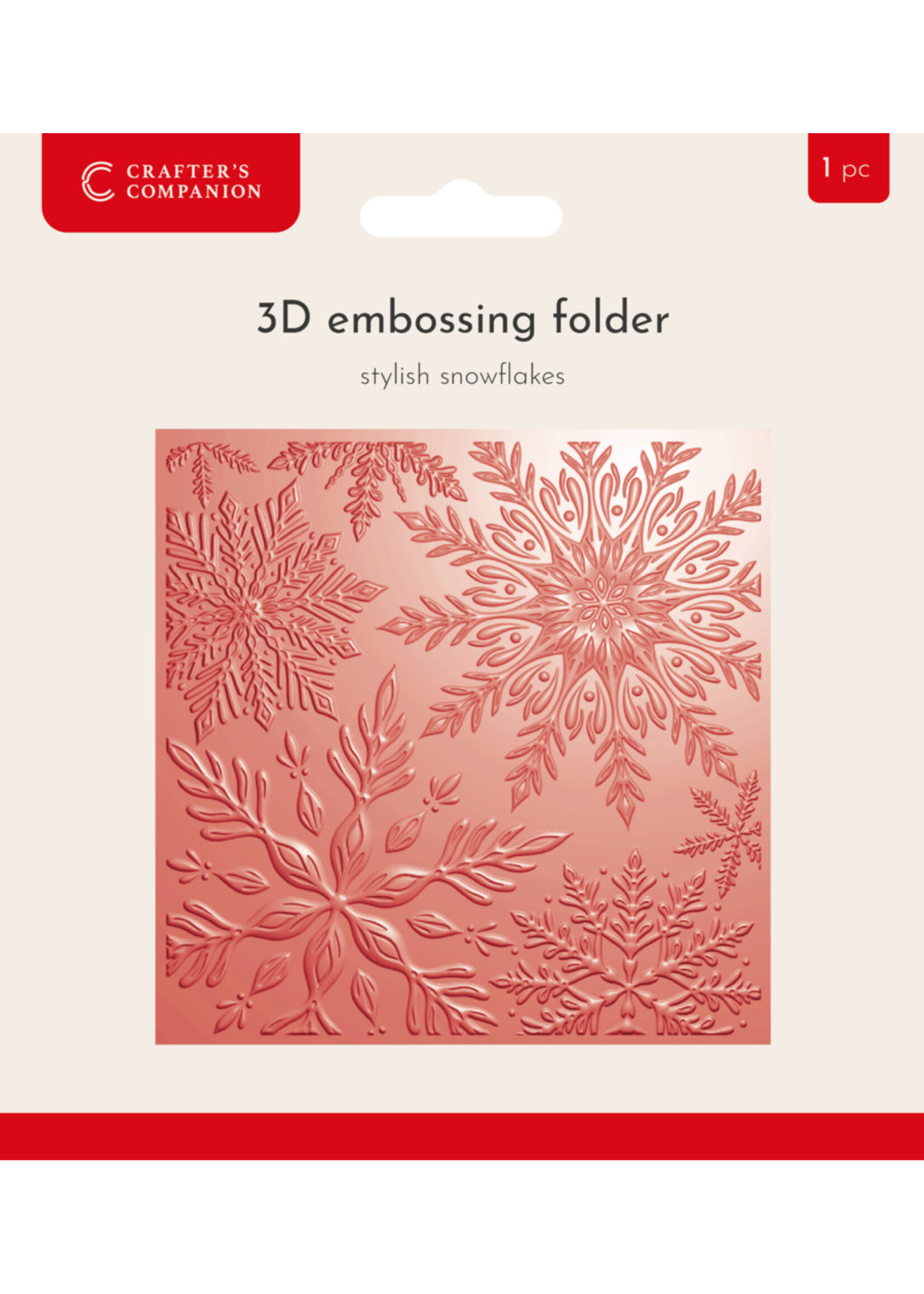 Crafter's Companion Crafter's Companion 3D Embossing Folder 5.5" x 5.5",  Stylish Snowflakes
