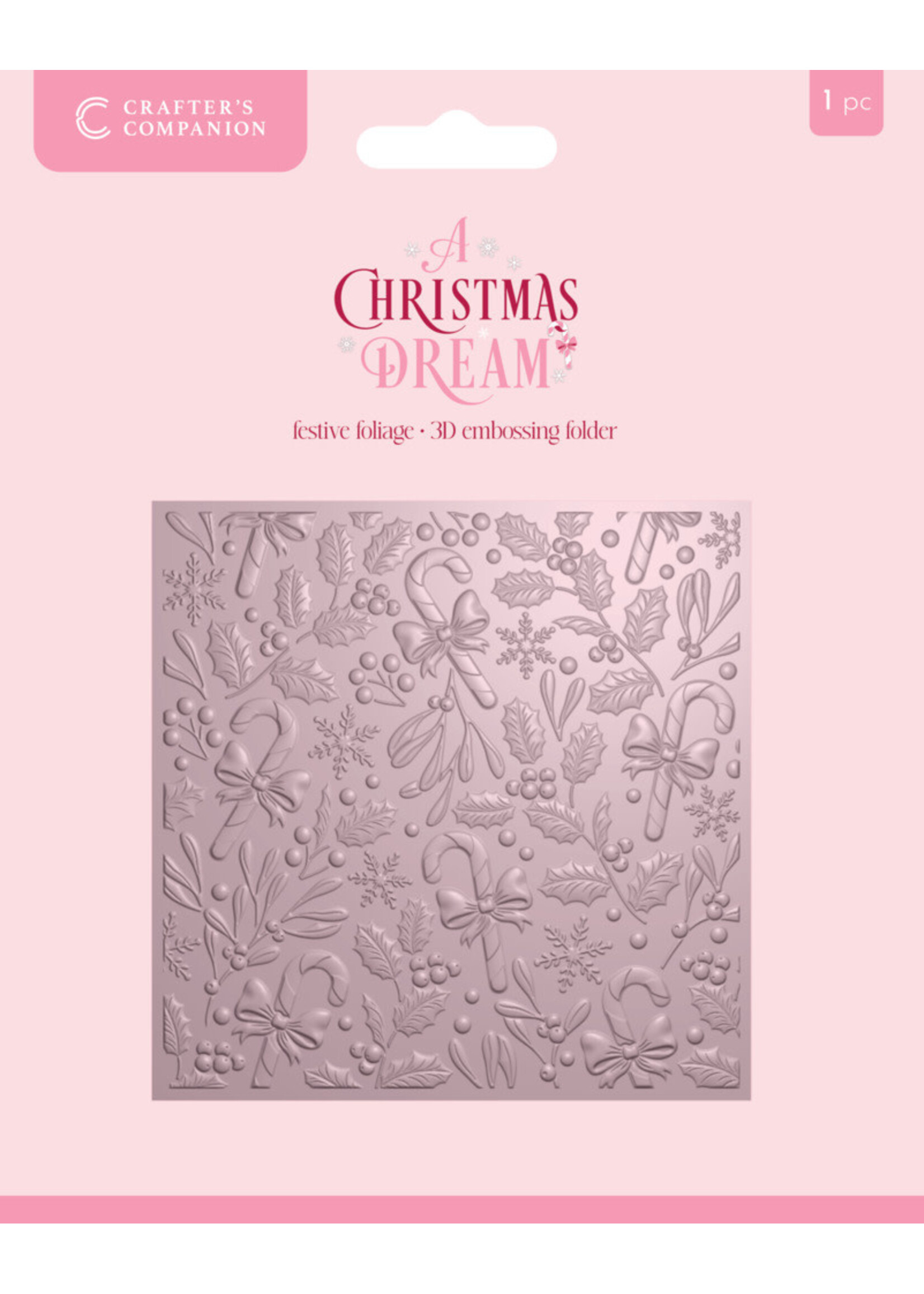 Crafter's Companion Crafter's Companion Sara Signature 3D Embossing Folder, A Christmas Dream - Festive Foliage