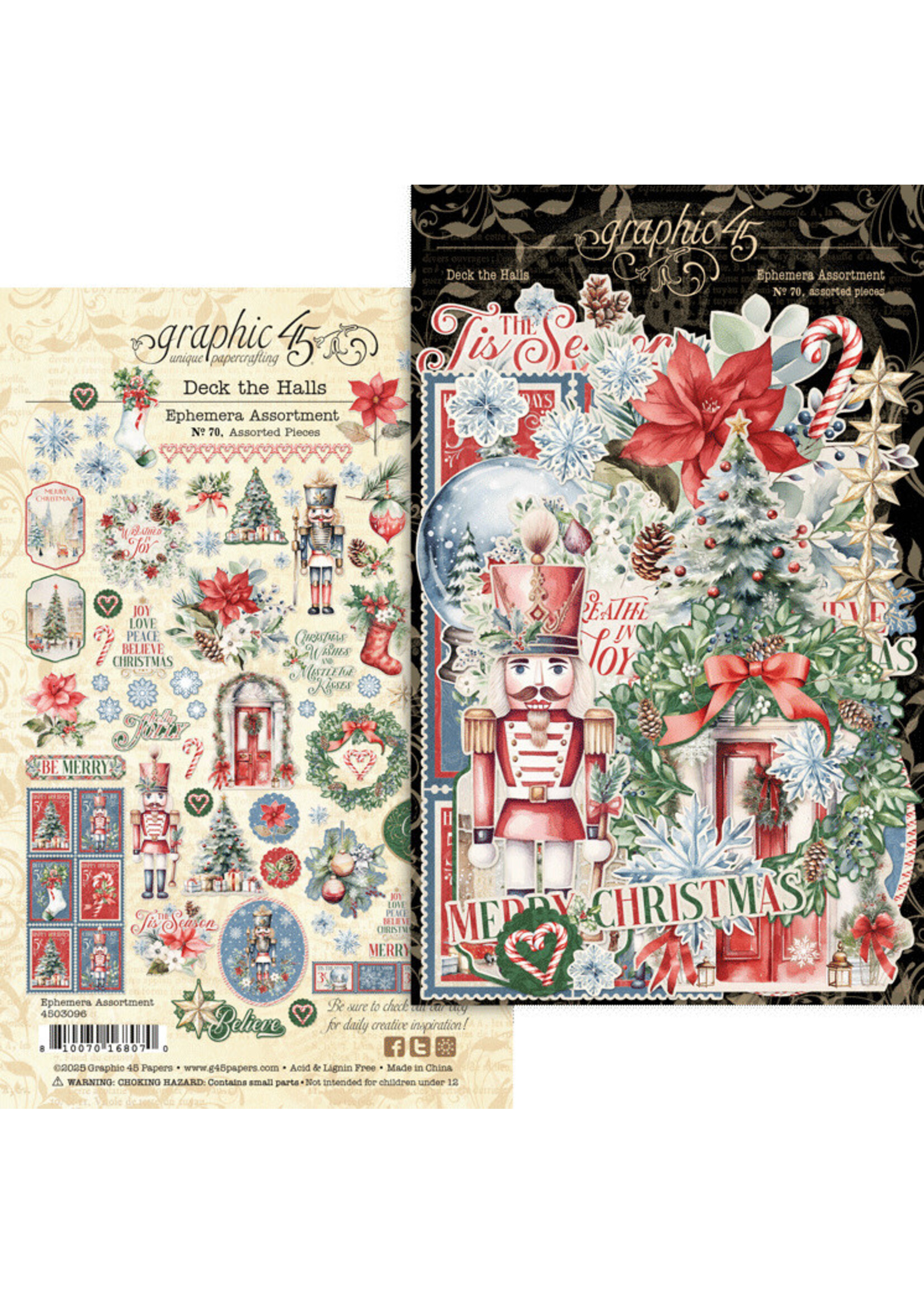 Graphic 45 Graphic 45 Ephemera, Deck the Halls