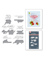Spellbinders BetterPress Plate & Die Set, Happier Hour - Sip Sip Ole Sentiments