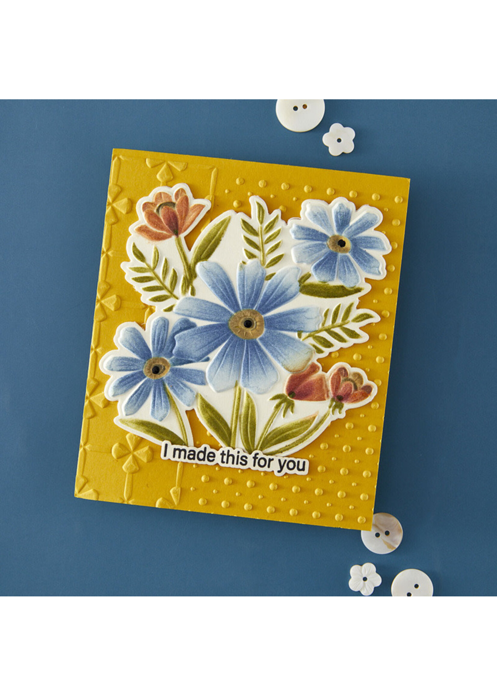 Spellbinders Wendy Vecchi 3D Folder & Stencil Bundle, Tabbed Classics - Thank You Bouquet