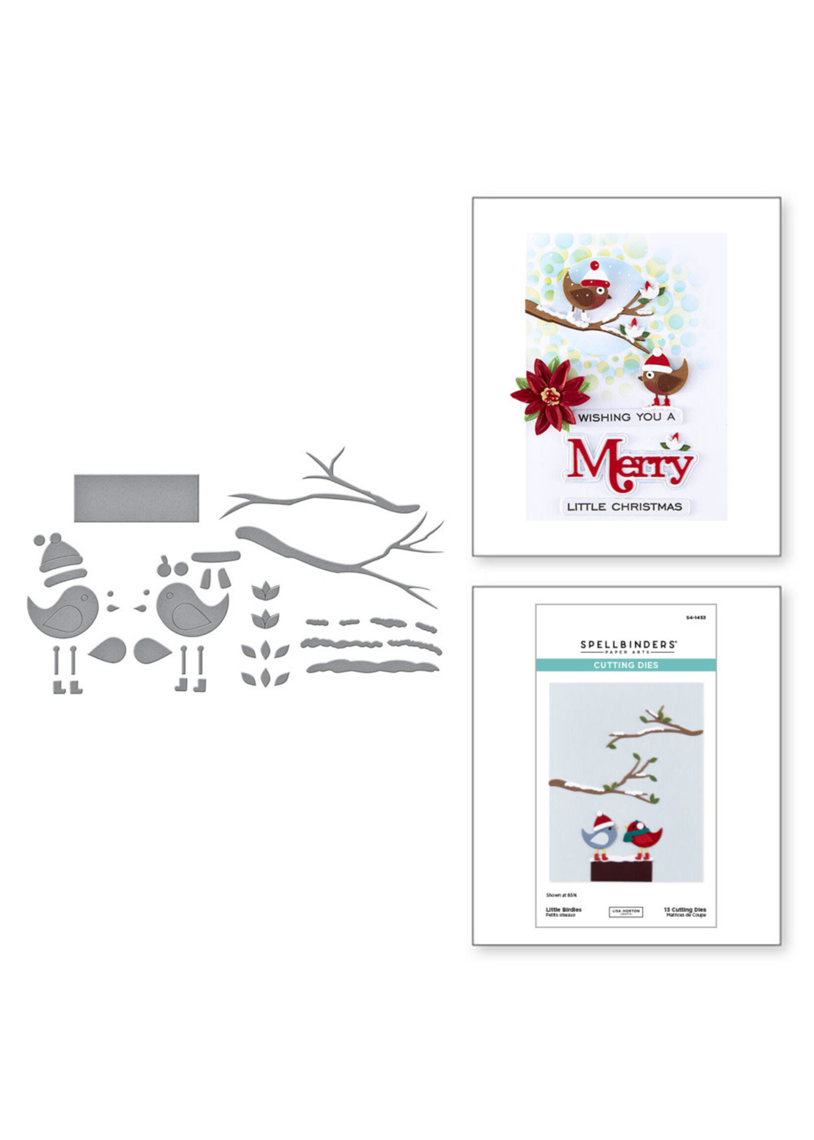 Spellbinders Die, All About Christmas - Little Birdies